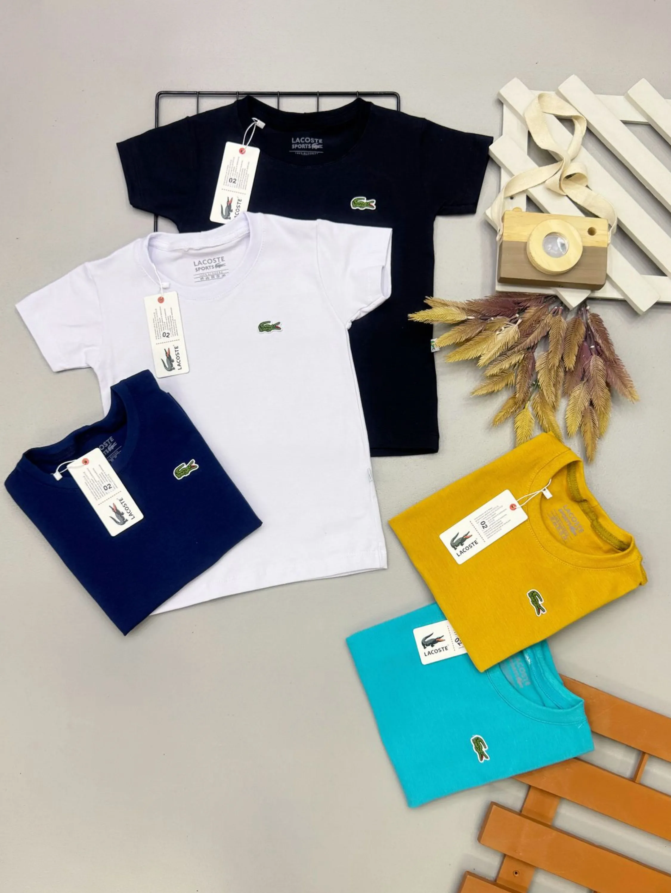 Camiseta Lacoste infantil/juvenil malha peruana