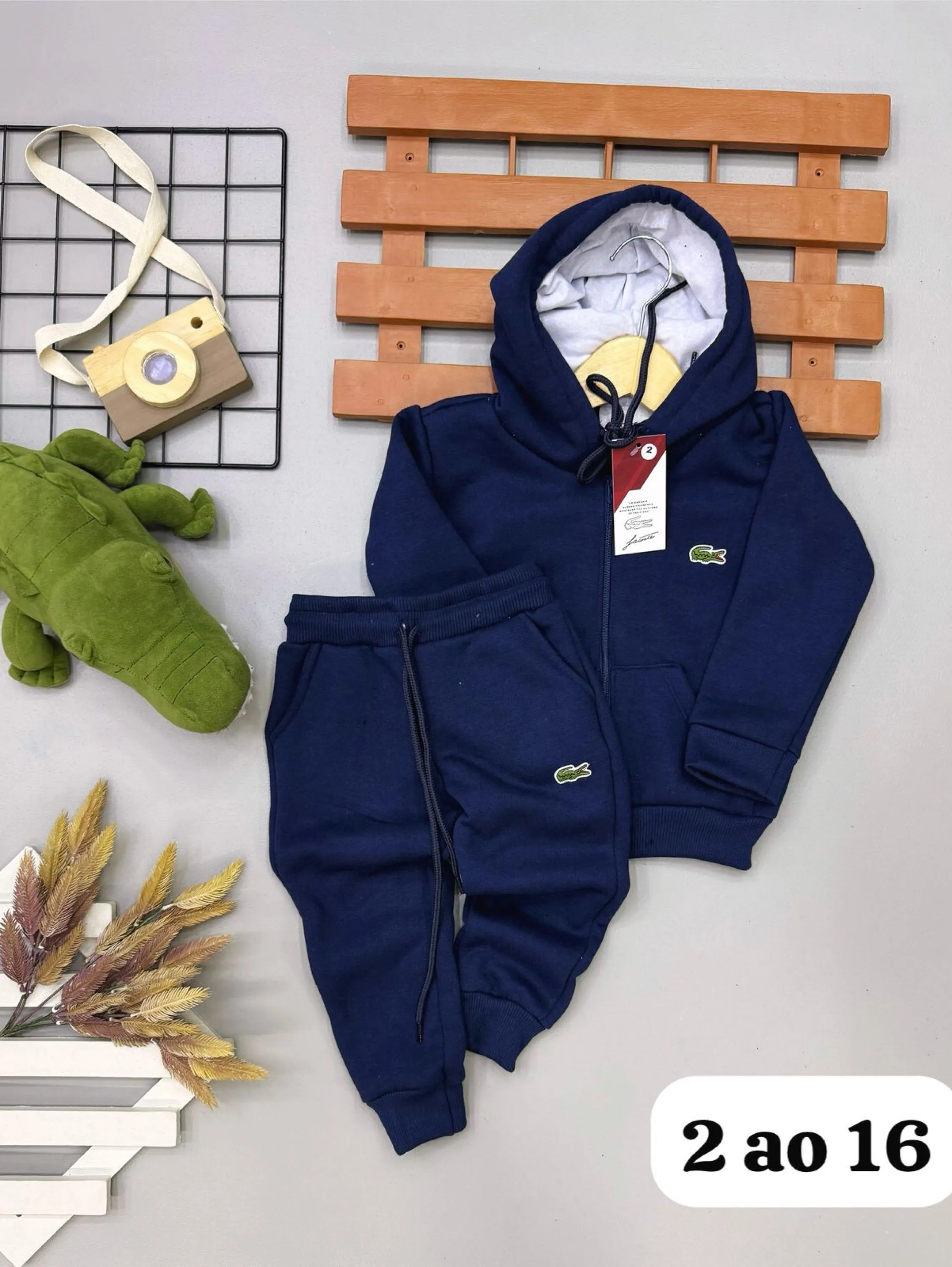 Conjunto Lacoste de moletom 3cabis flanelado
