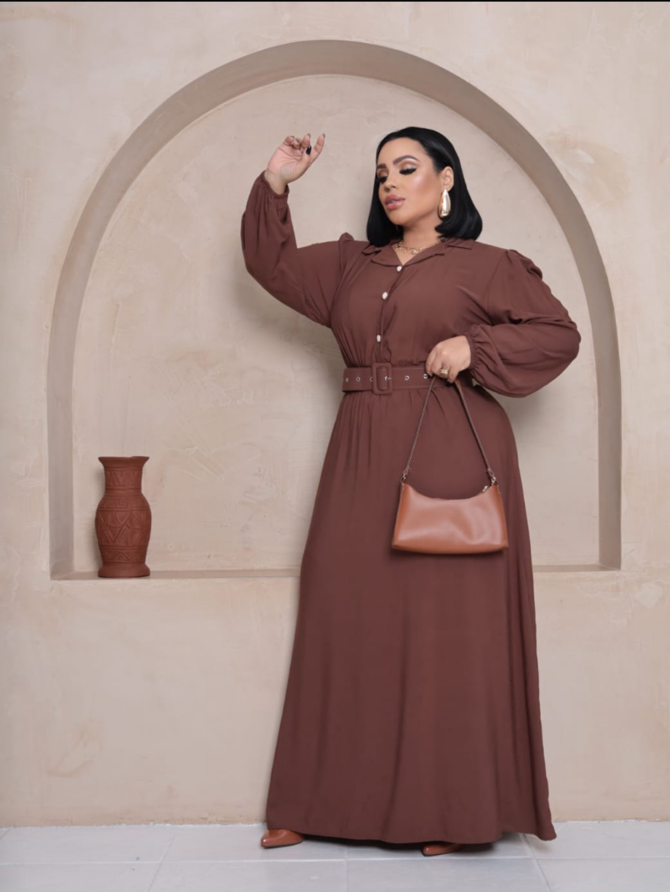 Vestido Camila manga longo