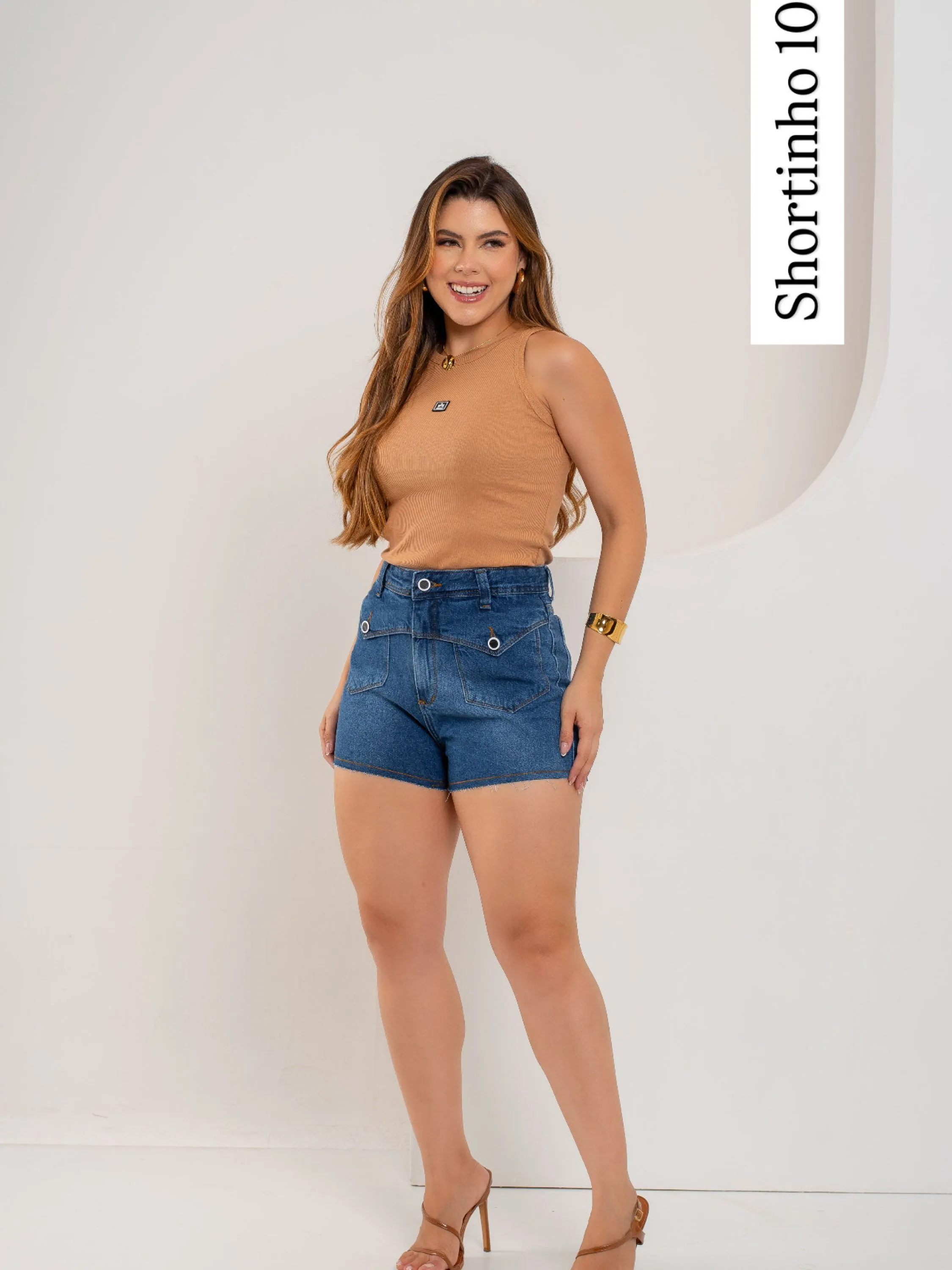 SHORTS JEANS 100%  KIT 5 PEÇAS • grade