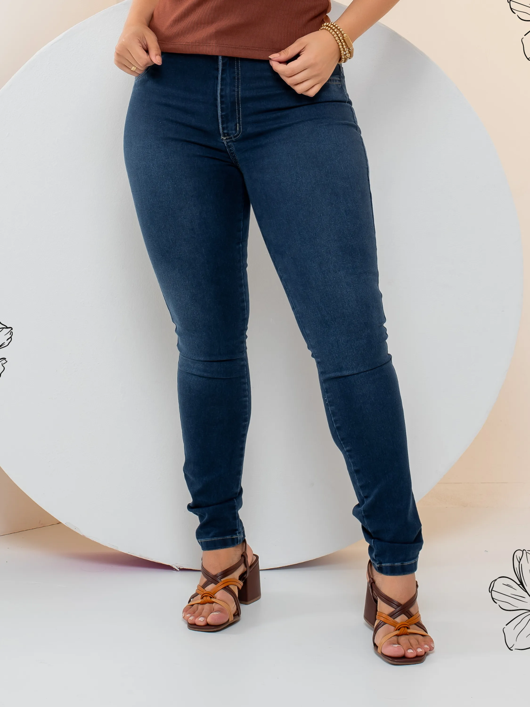 CALÇA FEMININA JEANS COM LYCRA