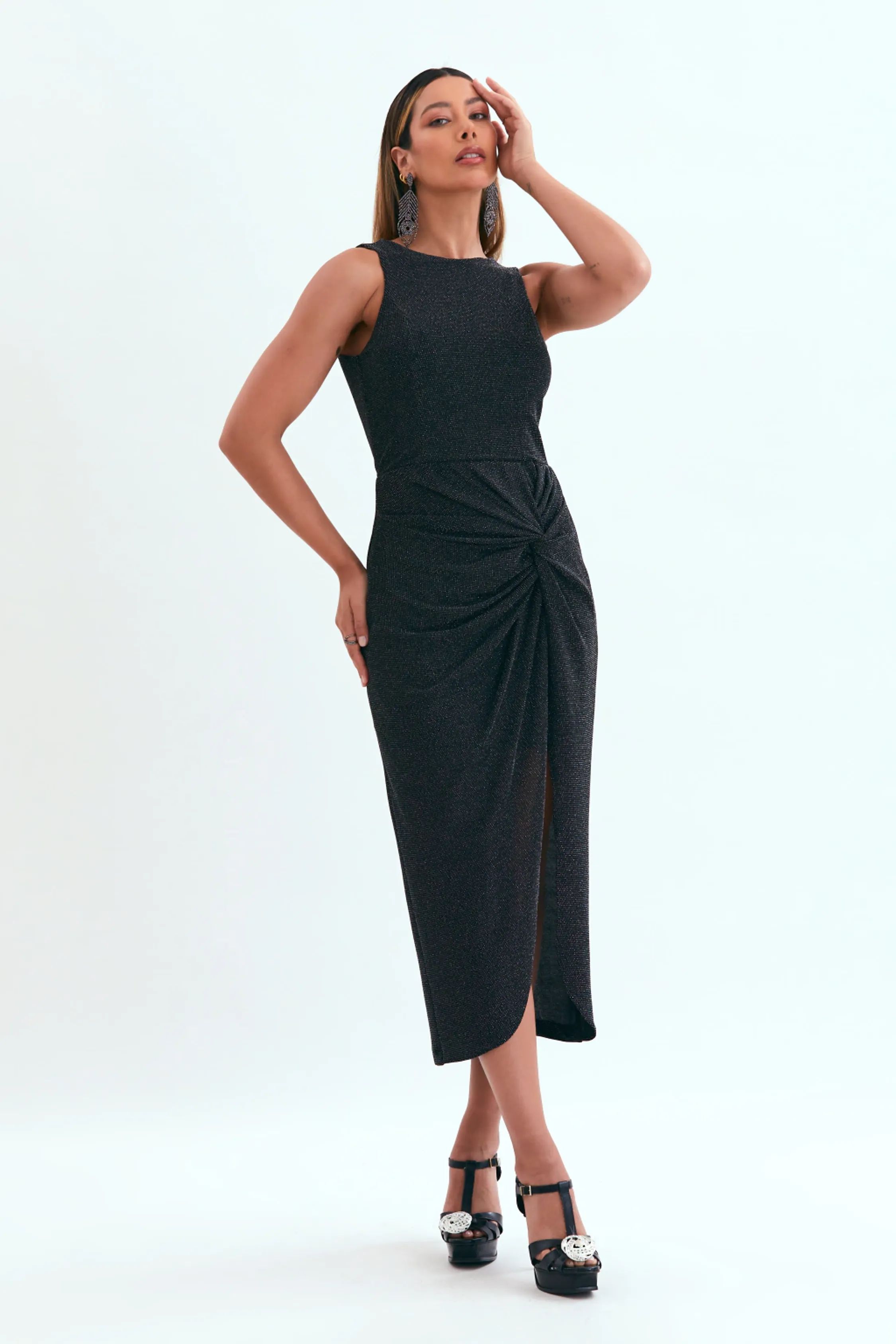 Vestido Nix Midi Preto