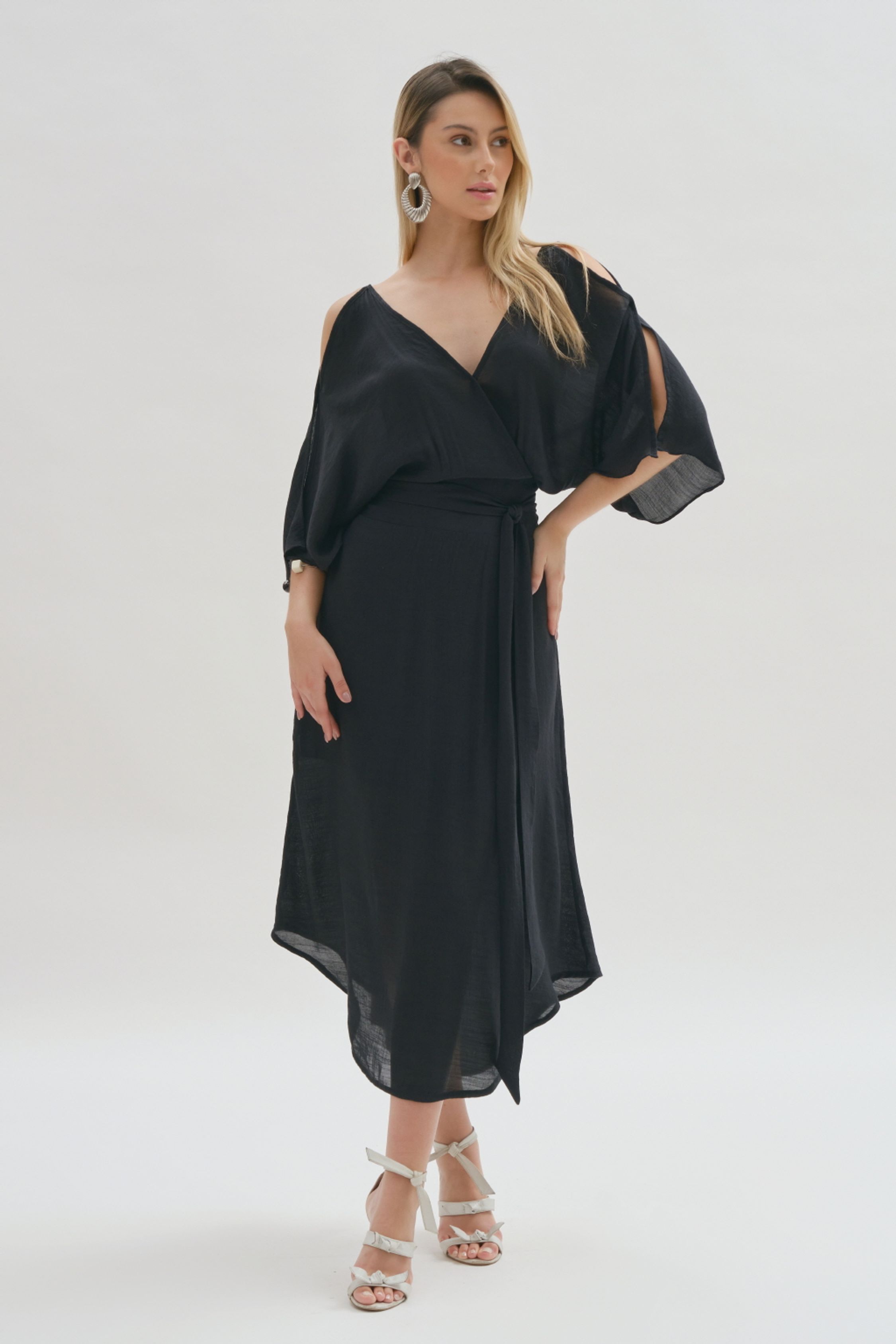 Vestido Laurent Midi Preto