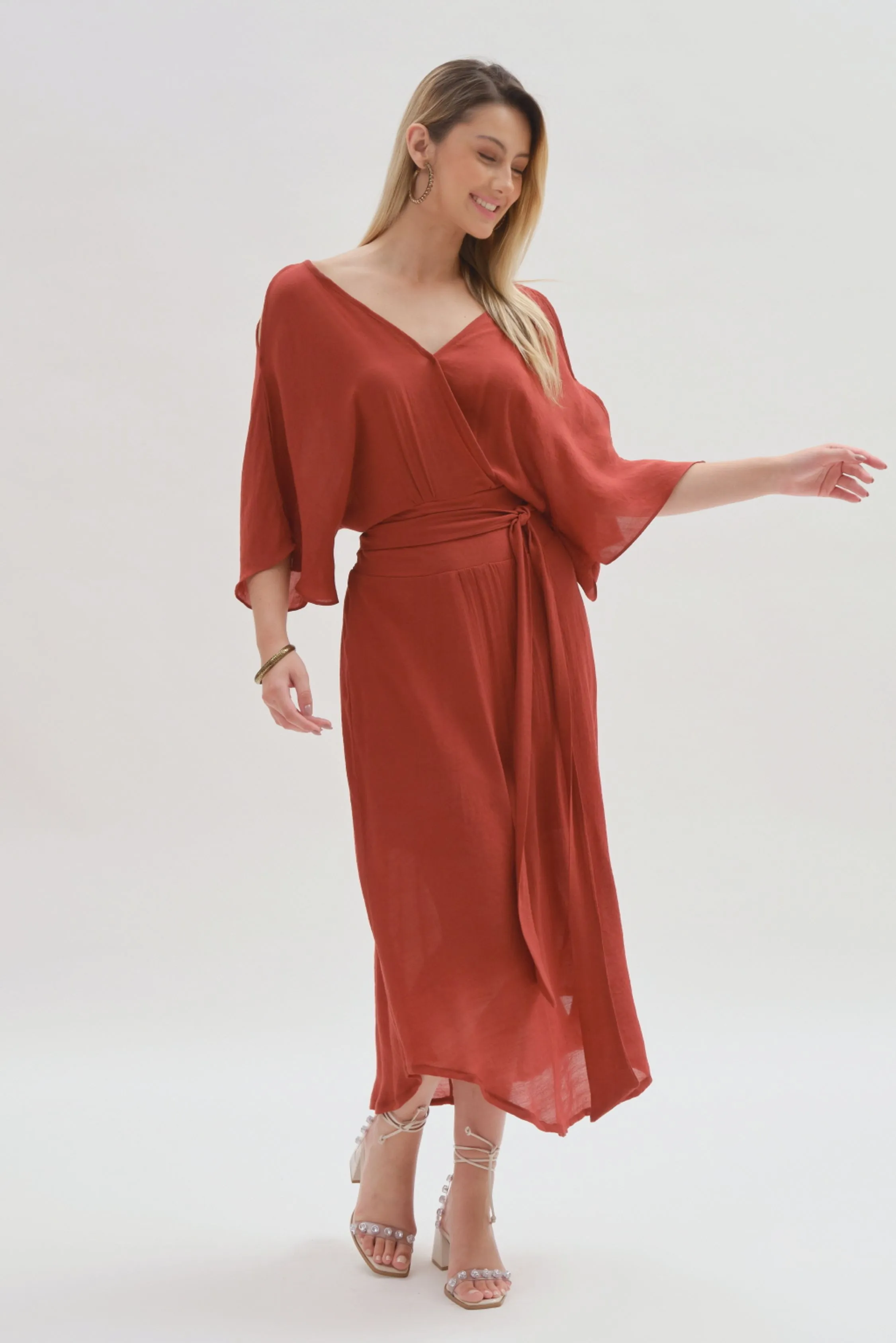 Vestido Laurent Midi Terracota