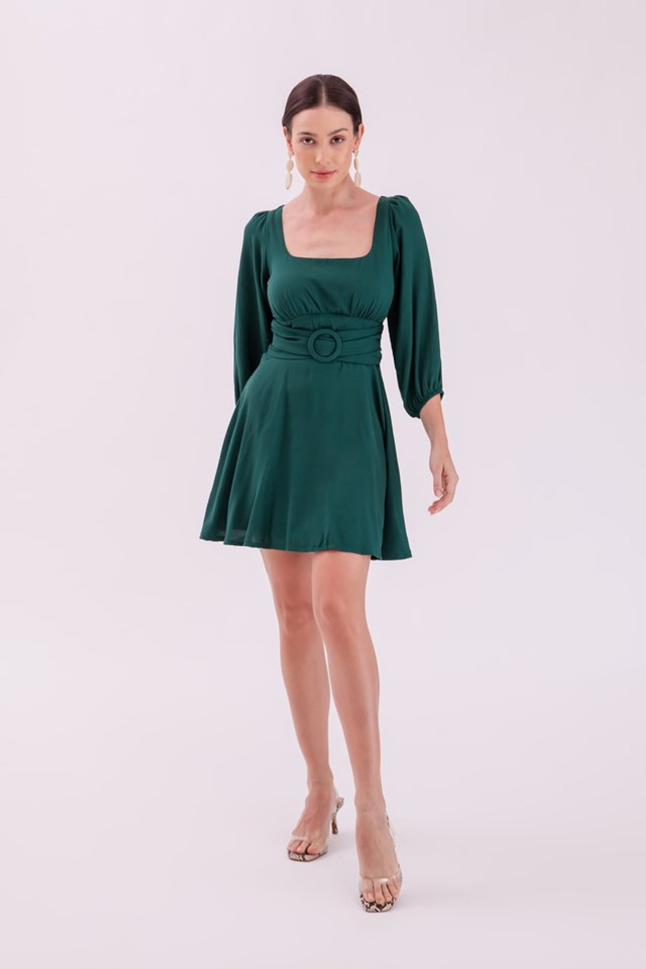 Vestido Begônia Mini Verde Floresta