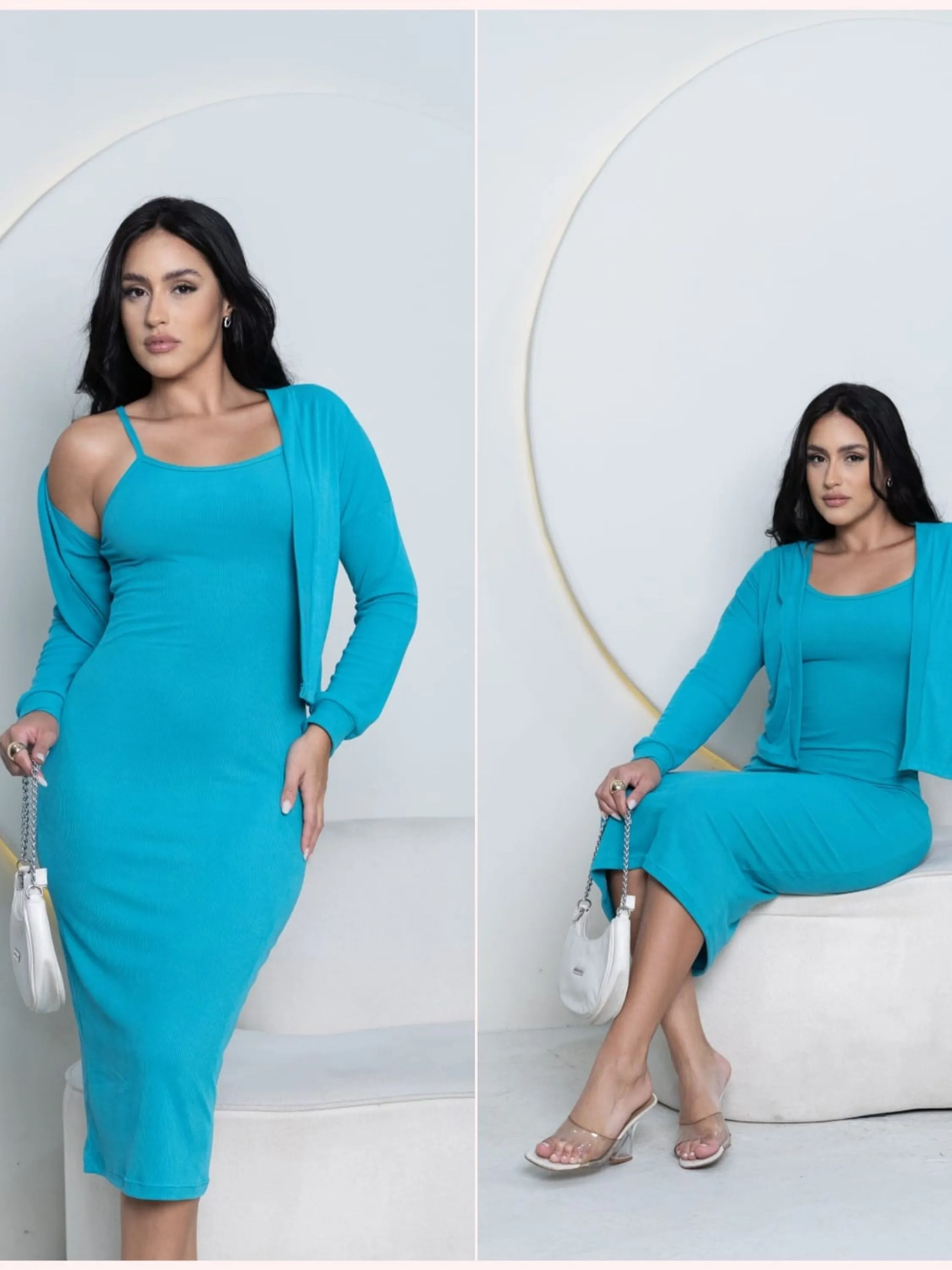 Vestido Midi + Casaquinho