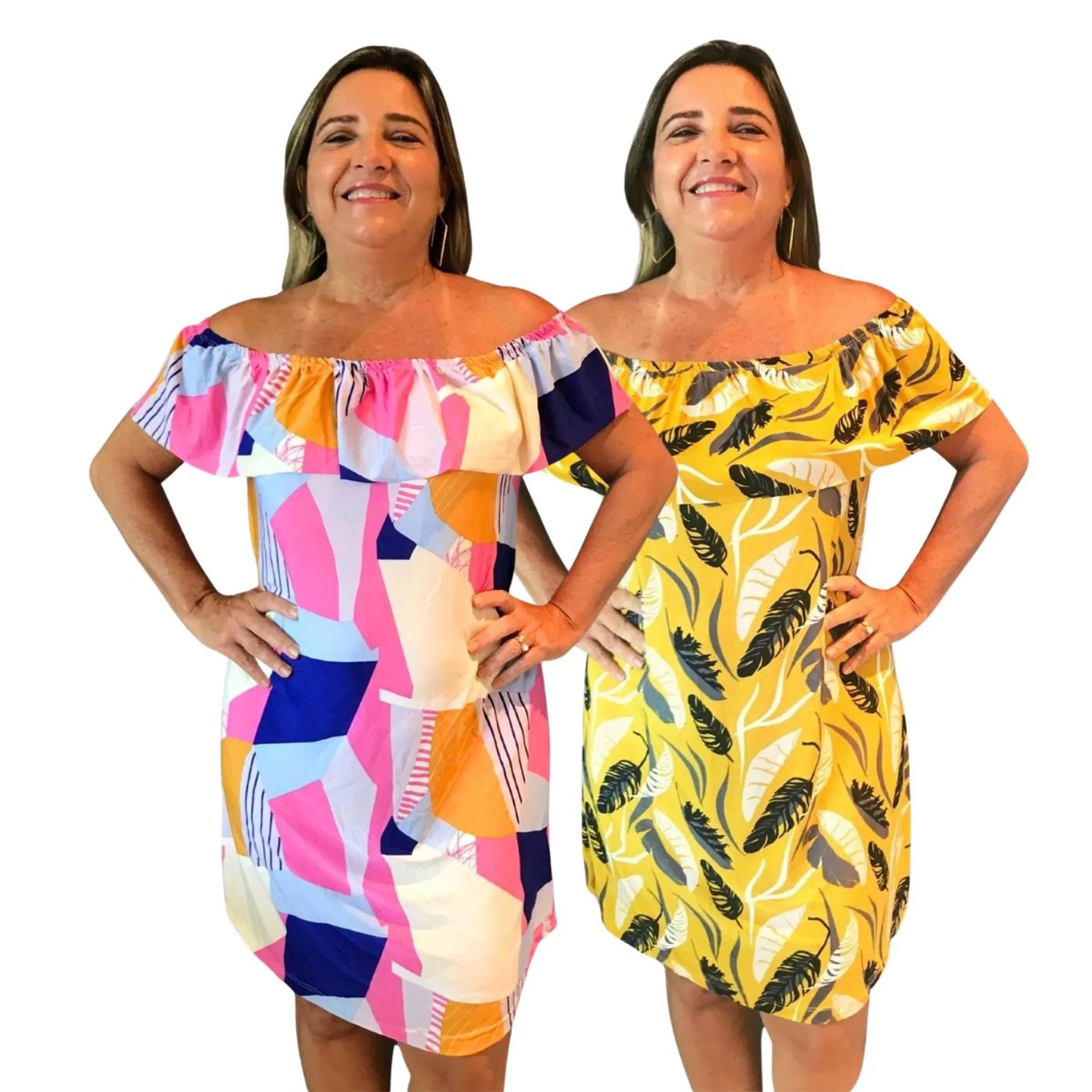 Kit 2 Vestidos Ciganinha Soltinho Cores e Estampas Variadas