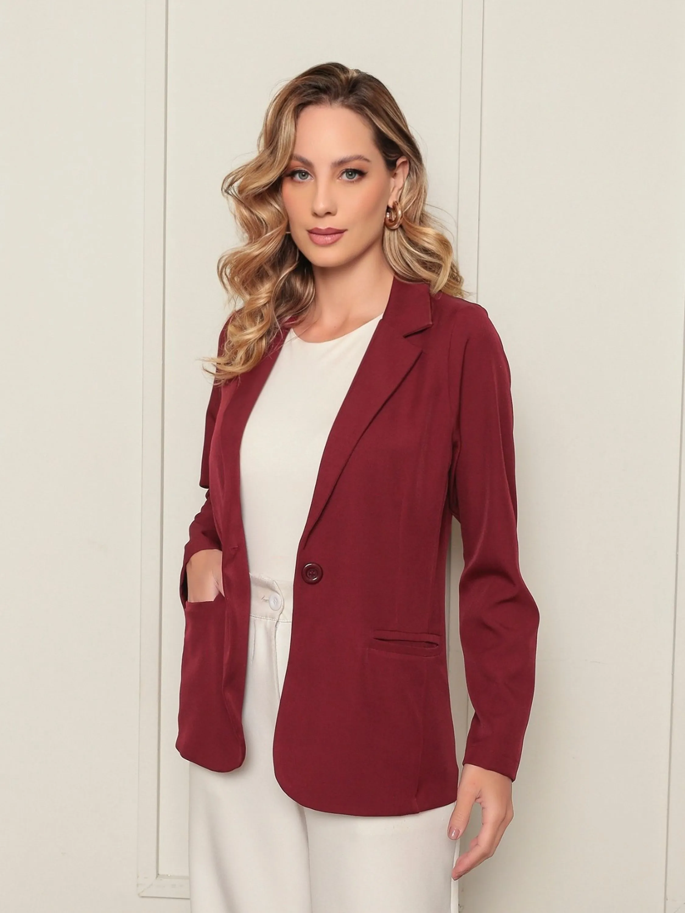 Blazer forrado 1 Botão e bolso #1101