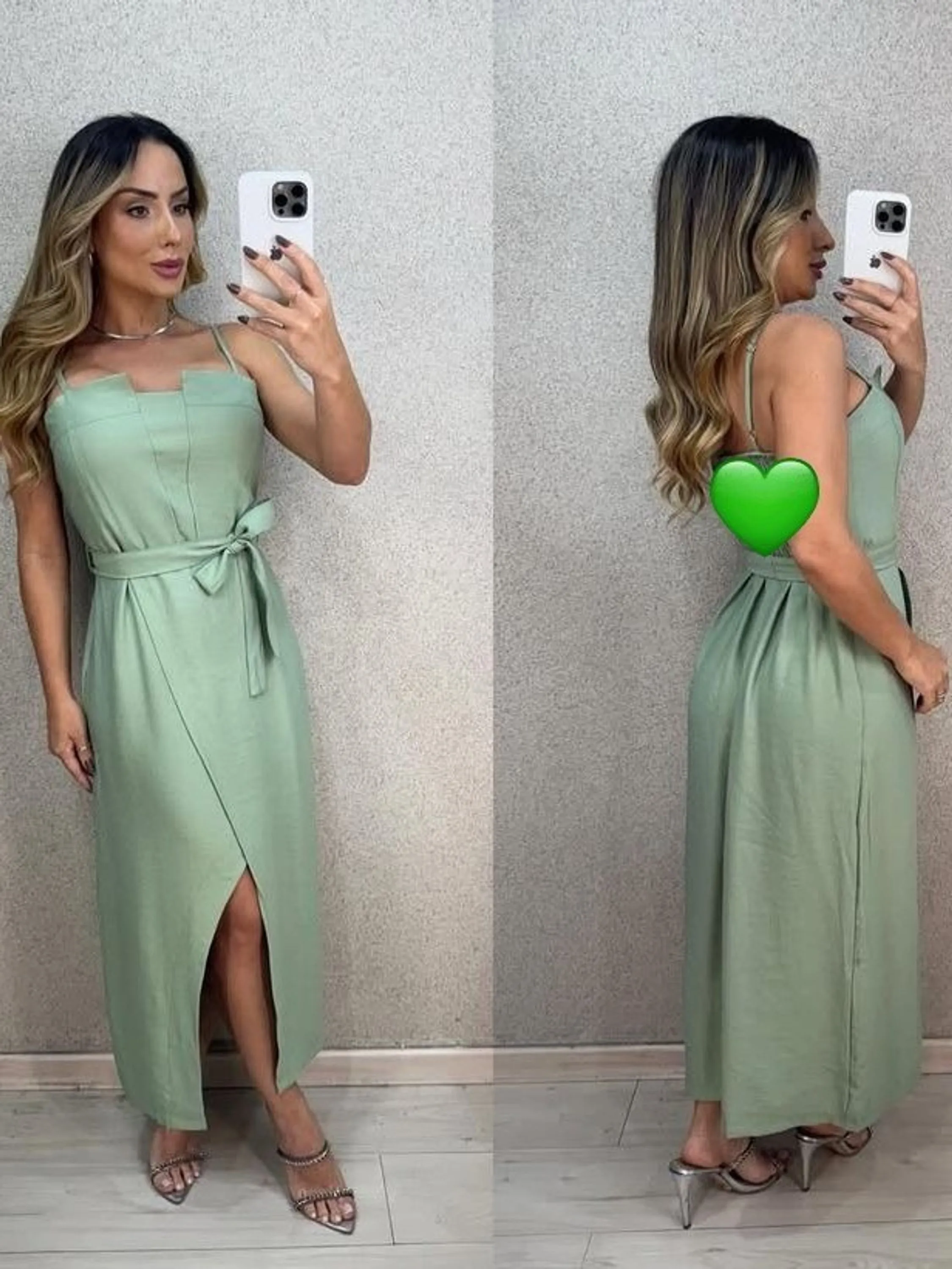 Vestido Midi com cinto alcinha #165