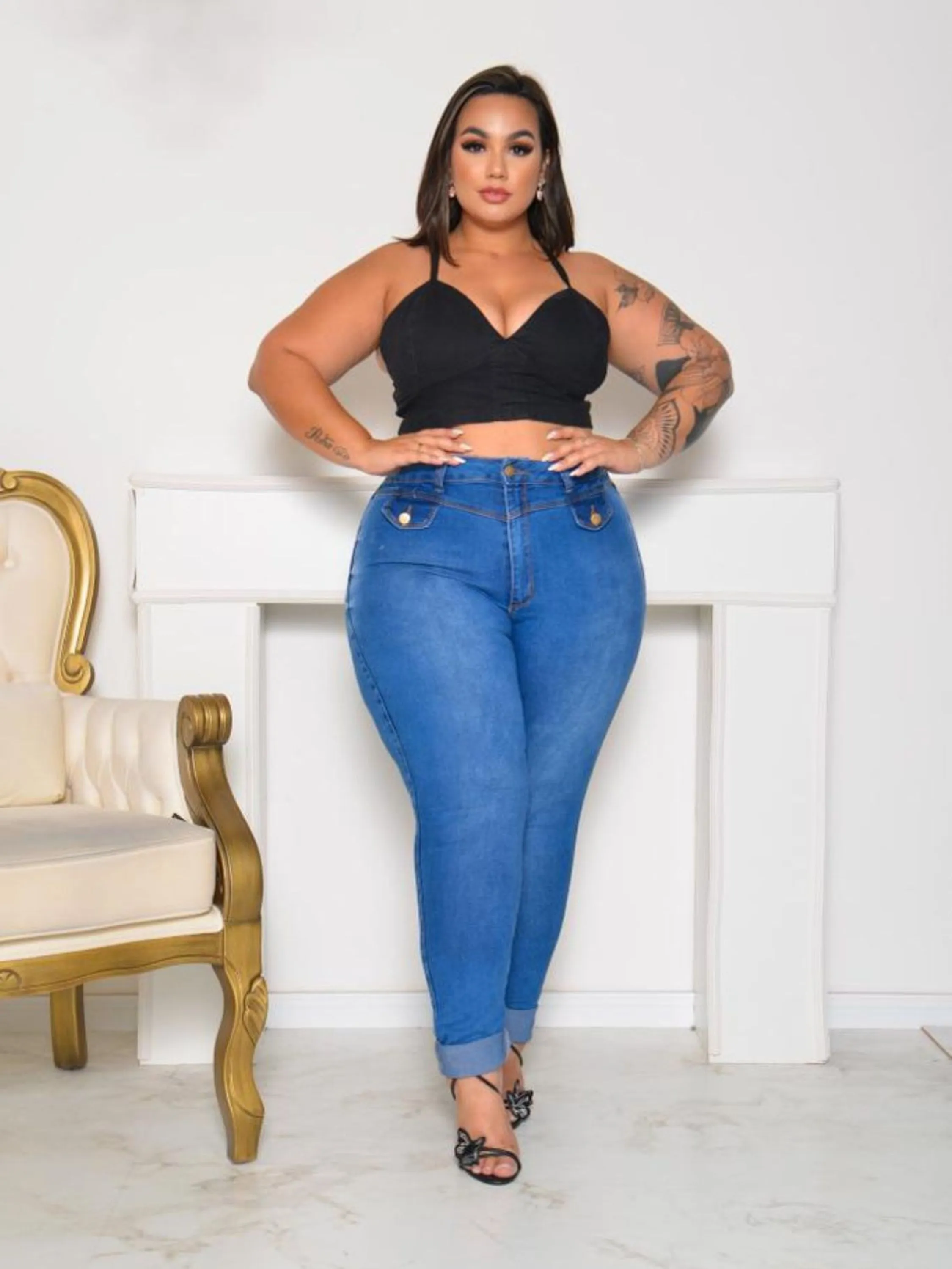 Calça Básica Plus Size C/ Lycra moda feminina - moda blogueira