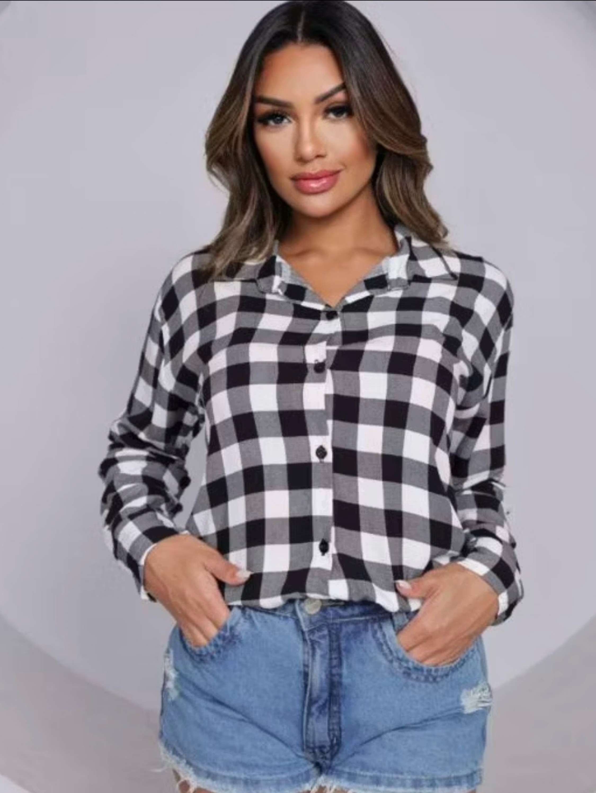 Camisa xadrez bianca