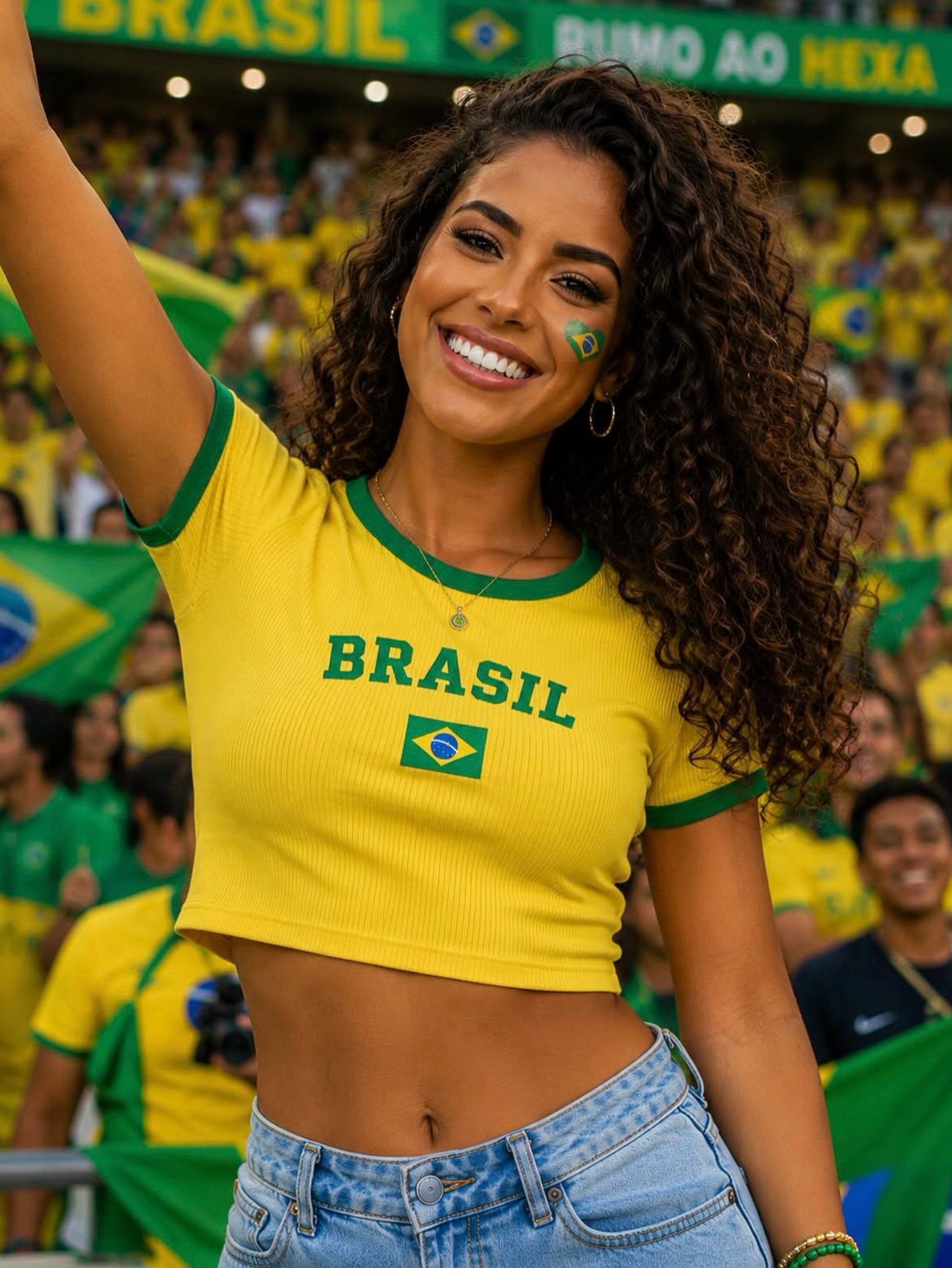 CROPED BRASIL MANGA CURTA
