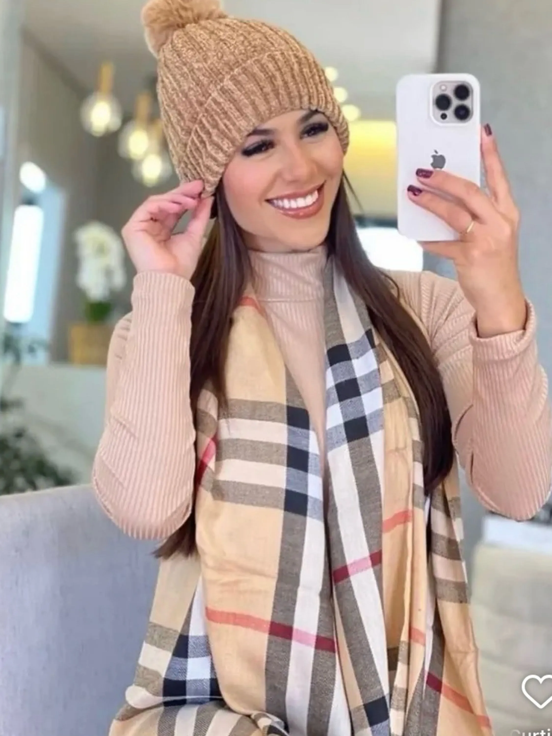 Cachecol Xadrez Moda Inverno Quentinho