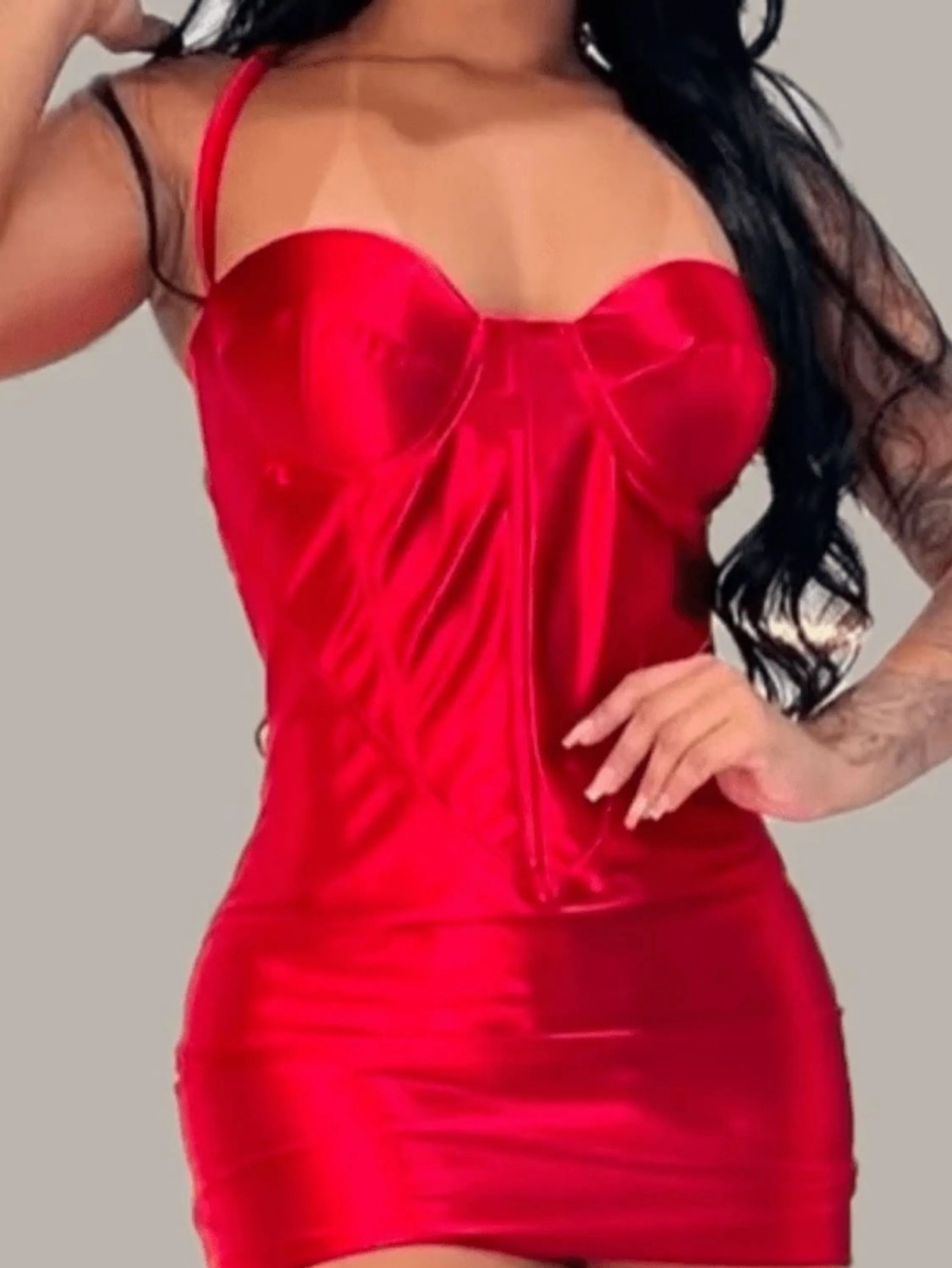 Vestido Alcinha Acetinado Moda Balada