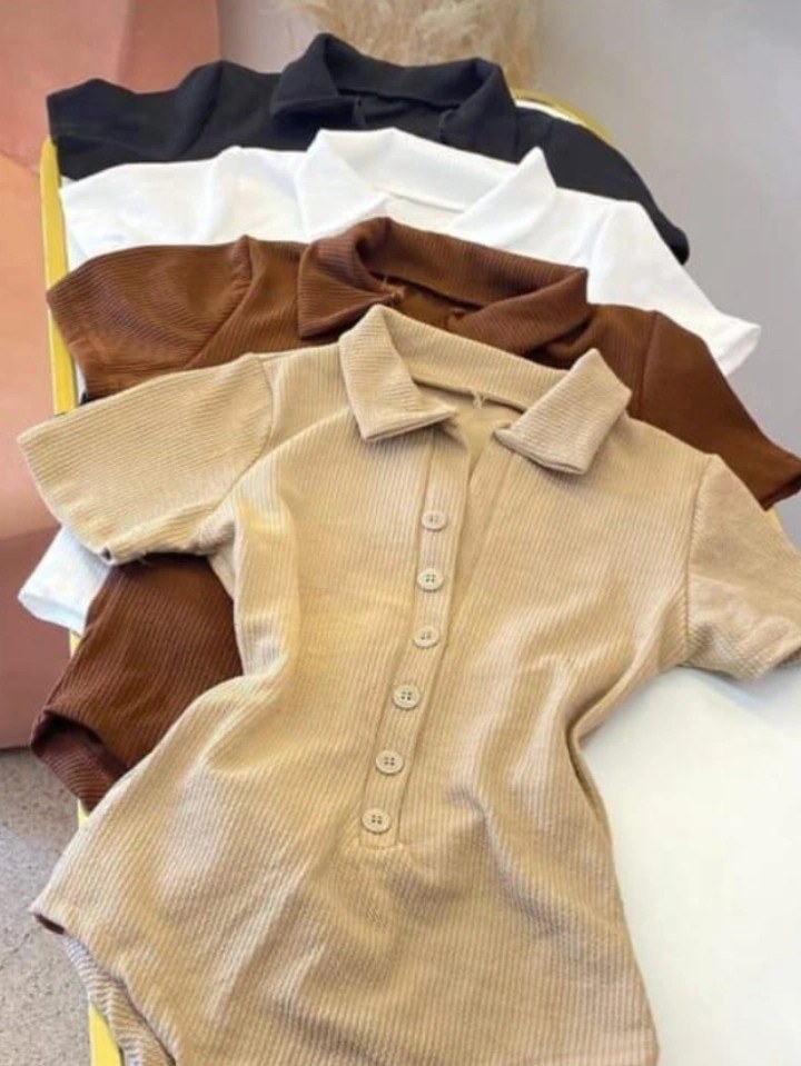 Body botão manga curta