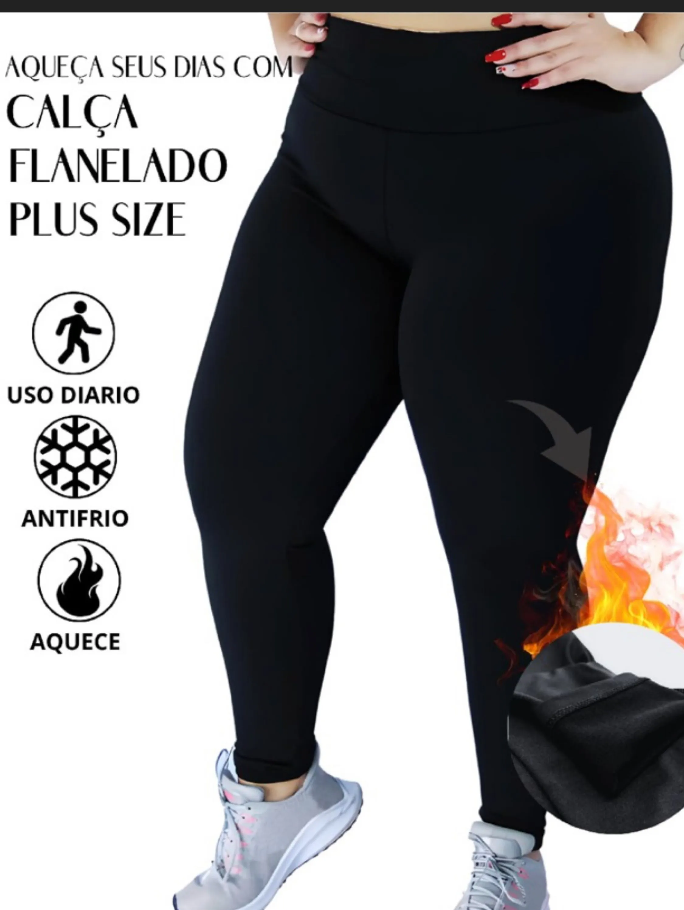 Calça Legging Flanela Plus Size
