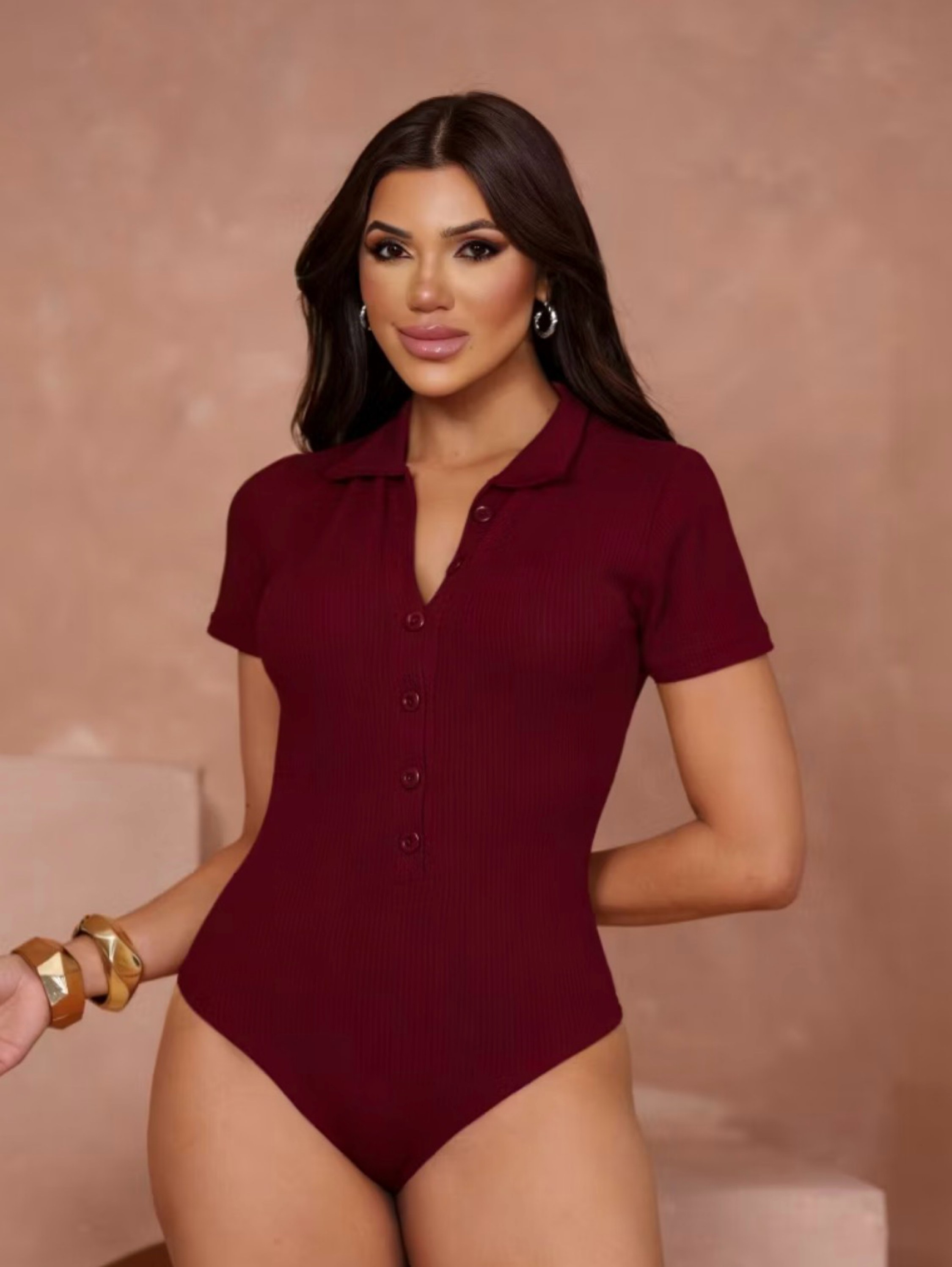 Body botão manga curta tamanho único veste do 38ao44