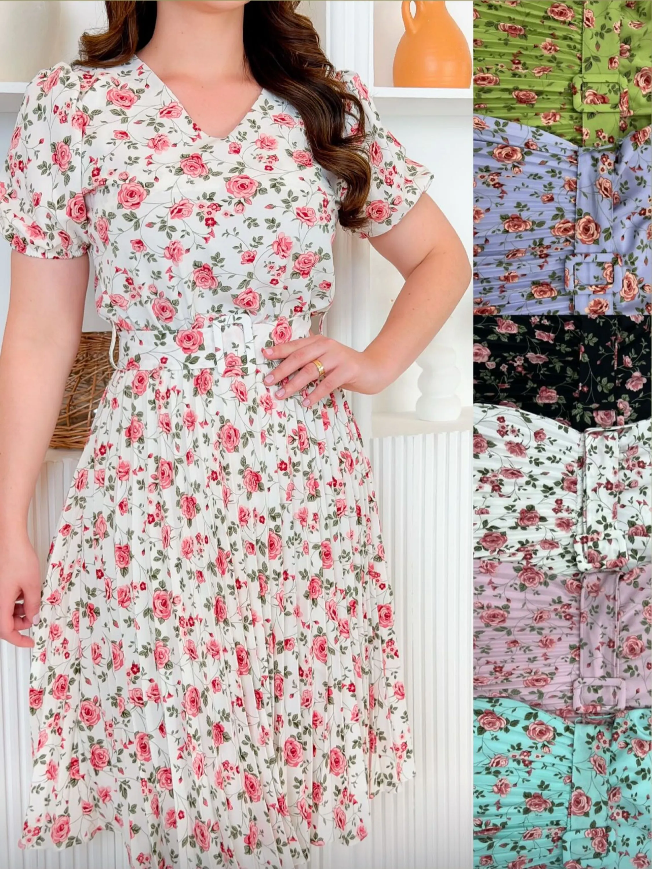 Vestido estampado midi