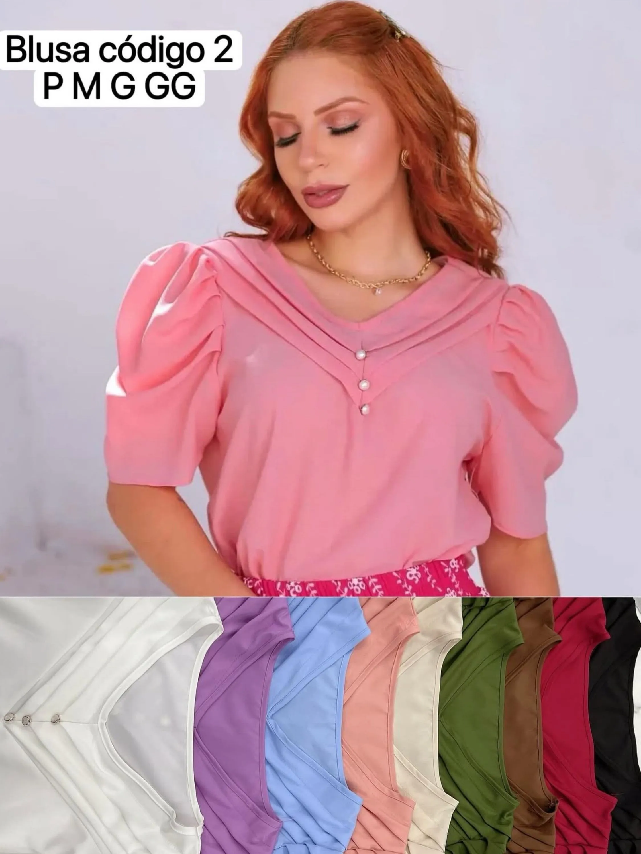 Blusa babado na frente com botão