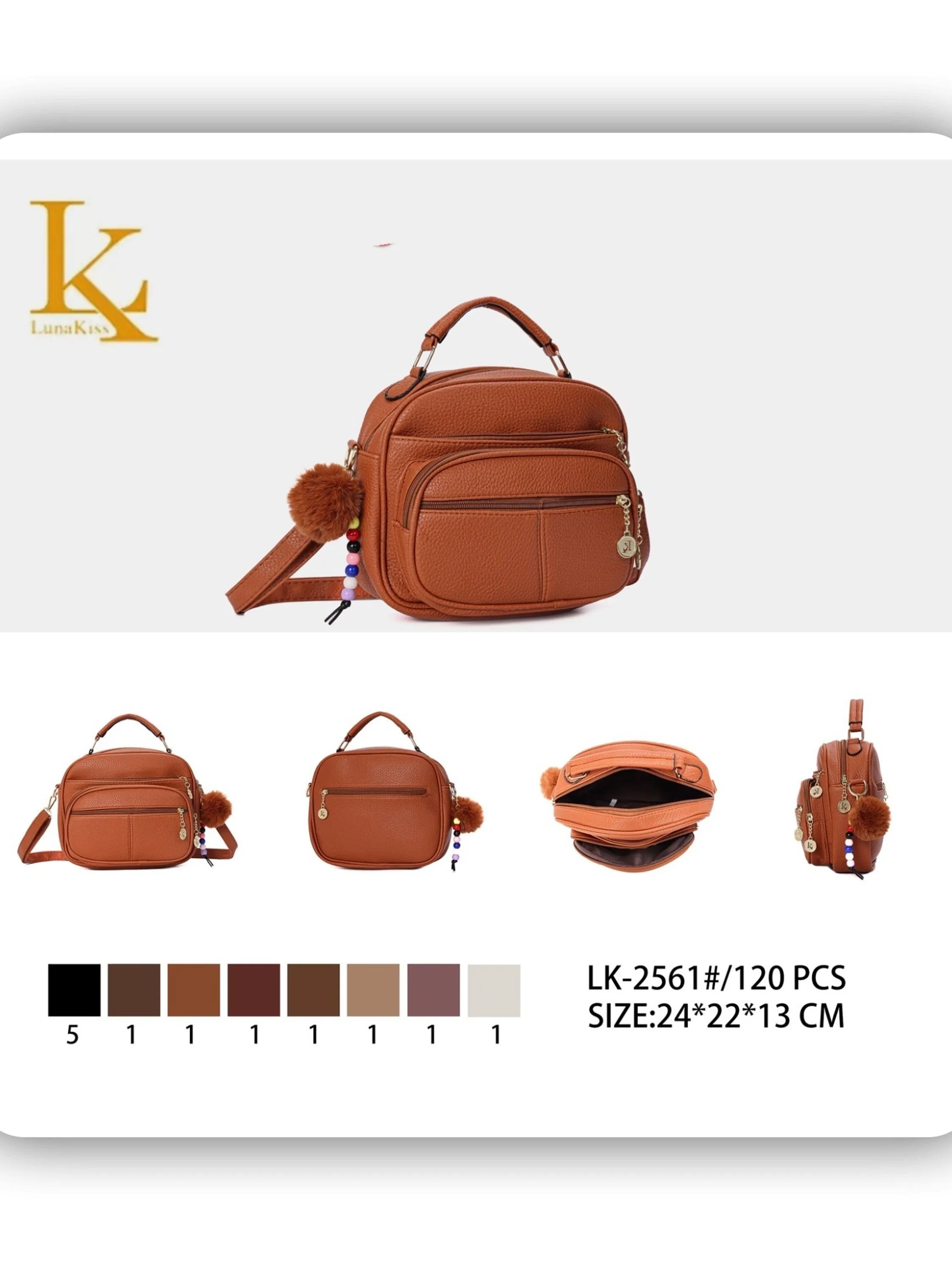 bolsa femenina com pompom(LK2561)