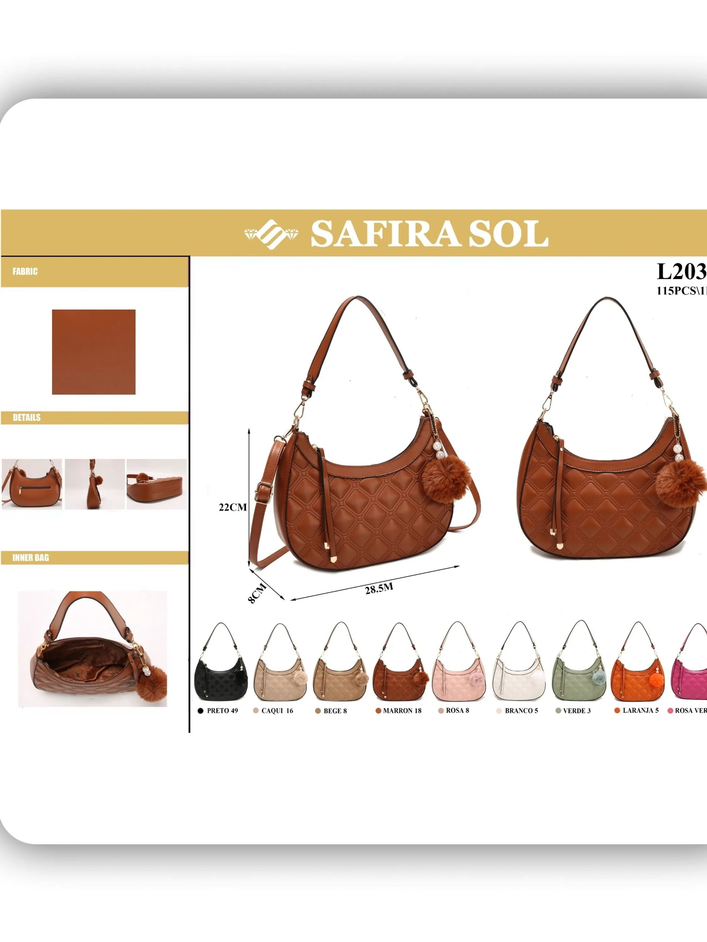 bolsa meia lua feminina(L20360)