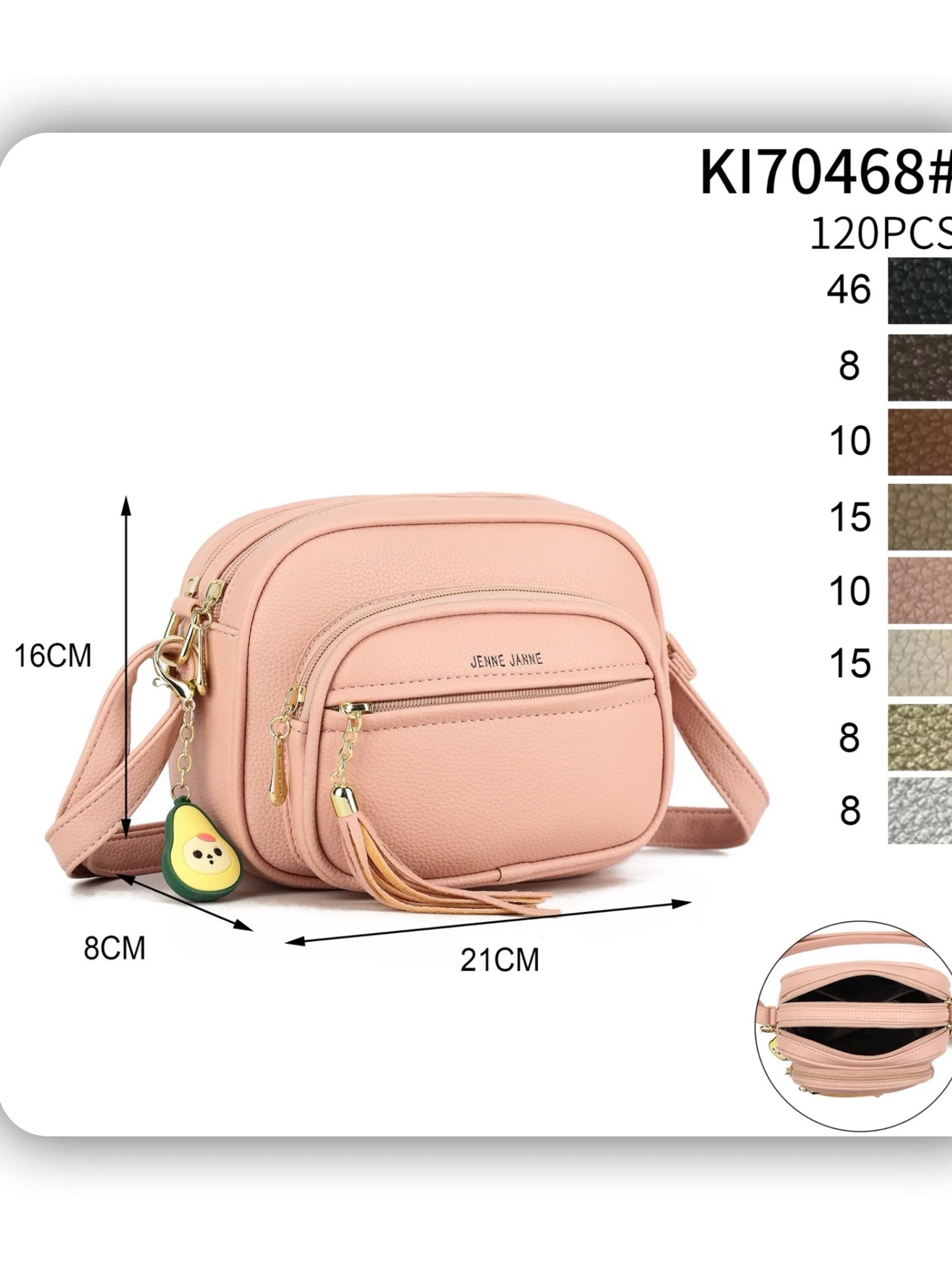 bolsa femenina com pompom(K170468)