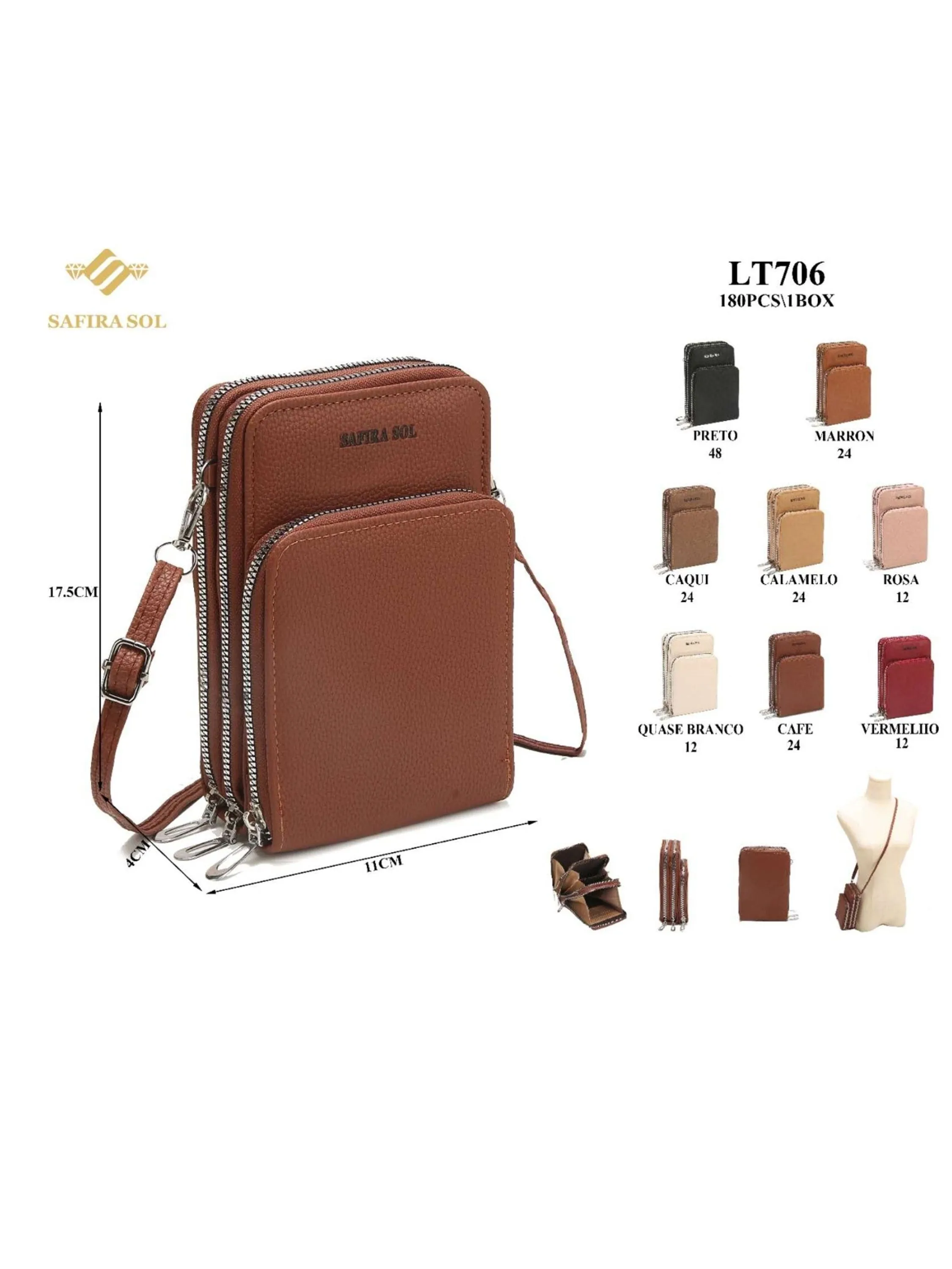 bolsa femenina com 3 ziper（LT706）