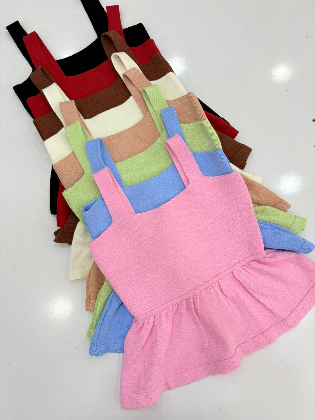 Regata peplum com alça tricô modal