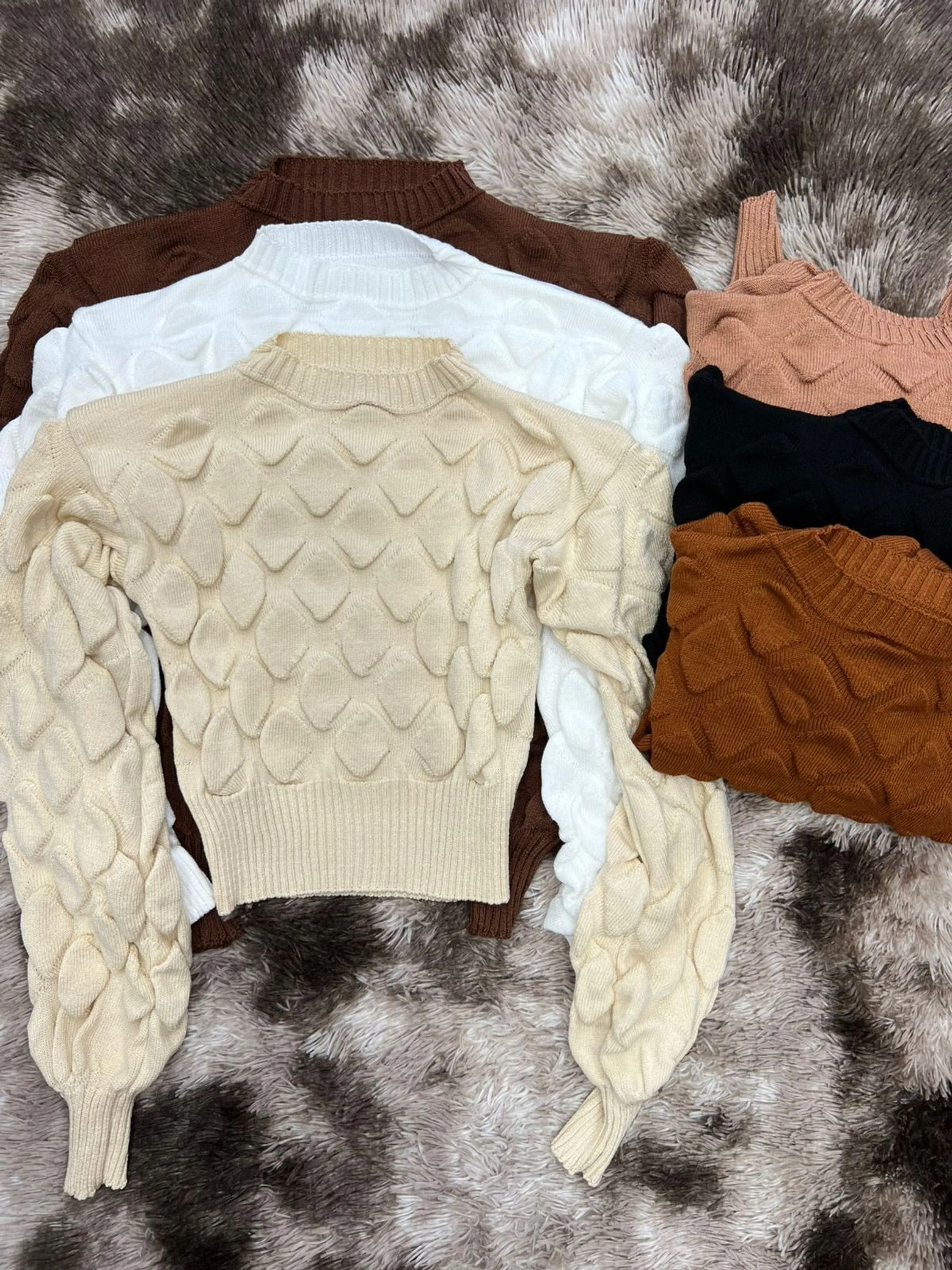 Blusa manga longa tricô modal