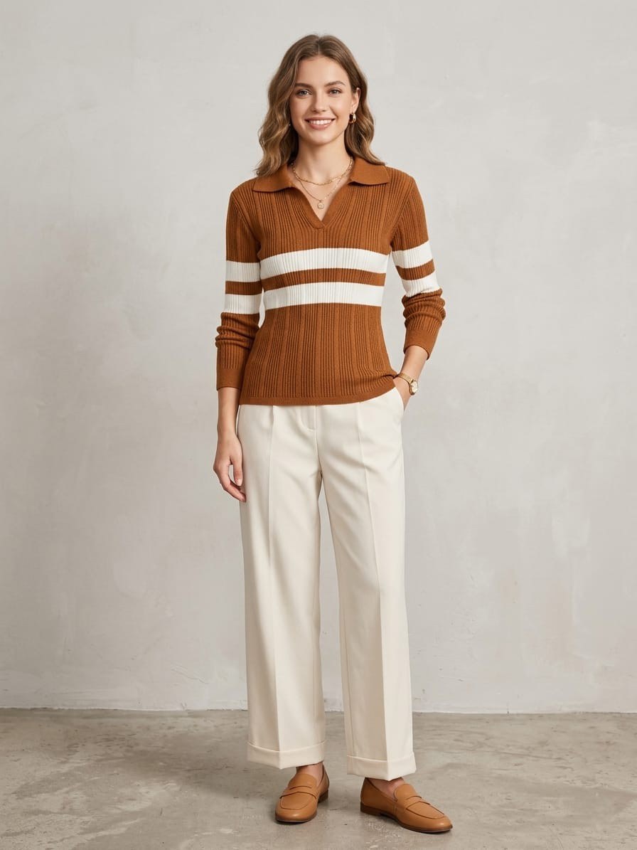 Blusa Polo Manga Longa Tricô Modal