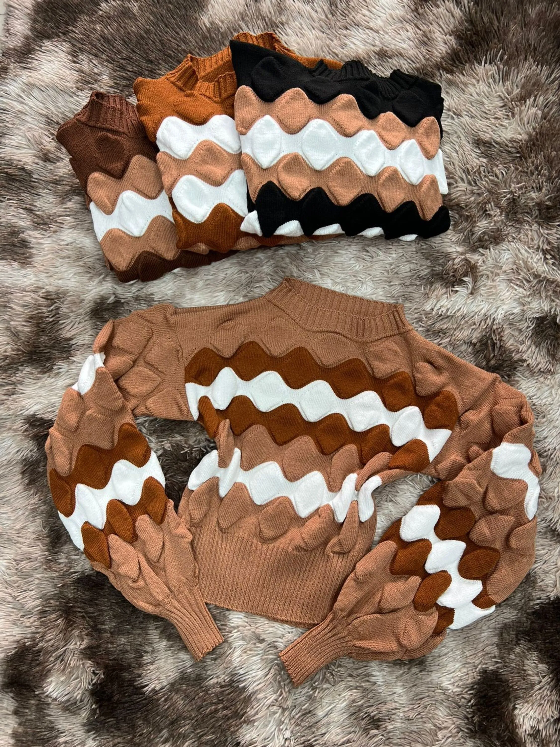 Blusa manga longa detalhado tricô modal