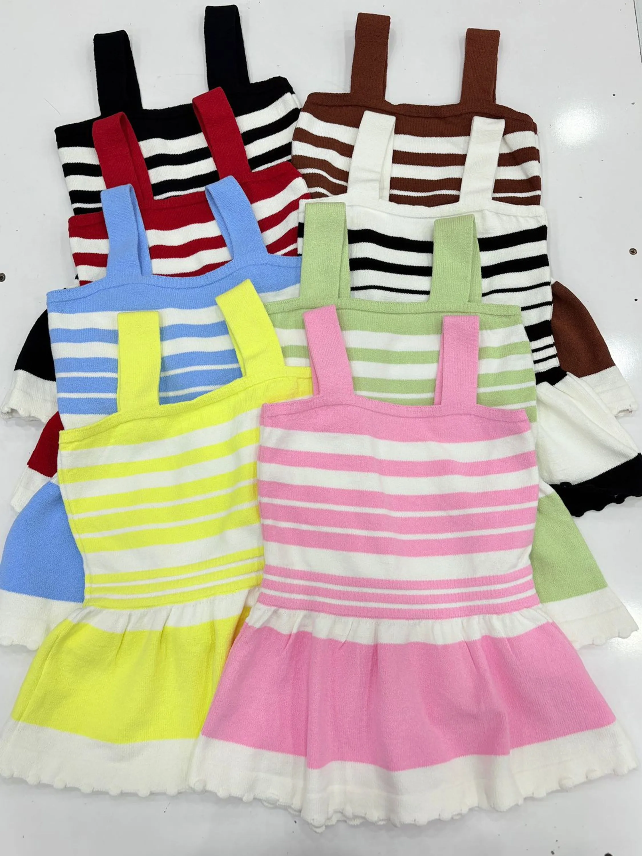 Regata peplum com alça tricô modal