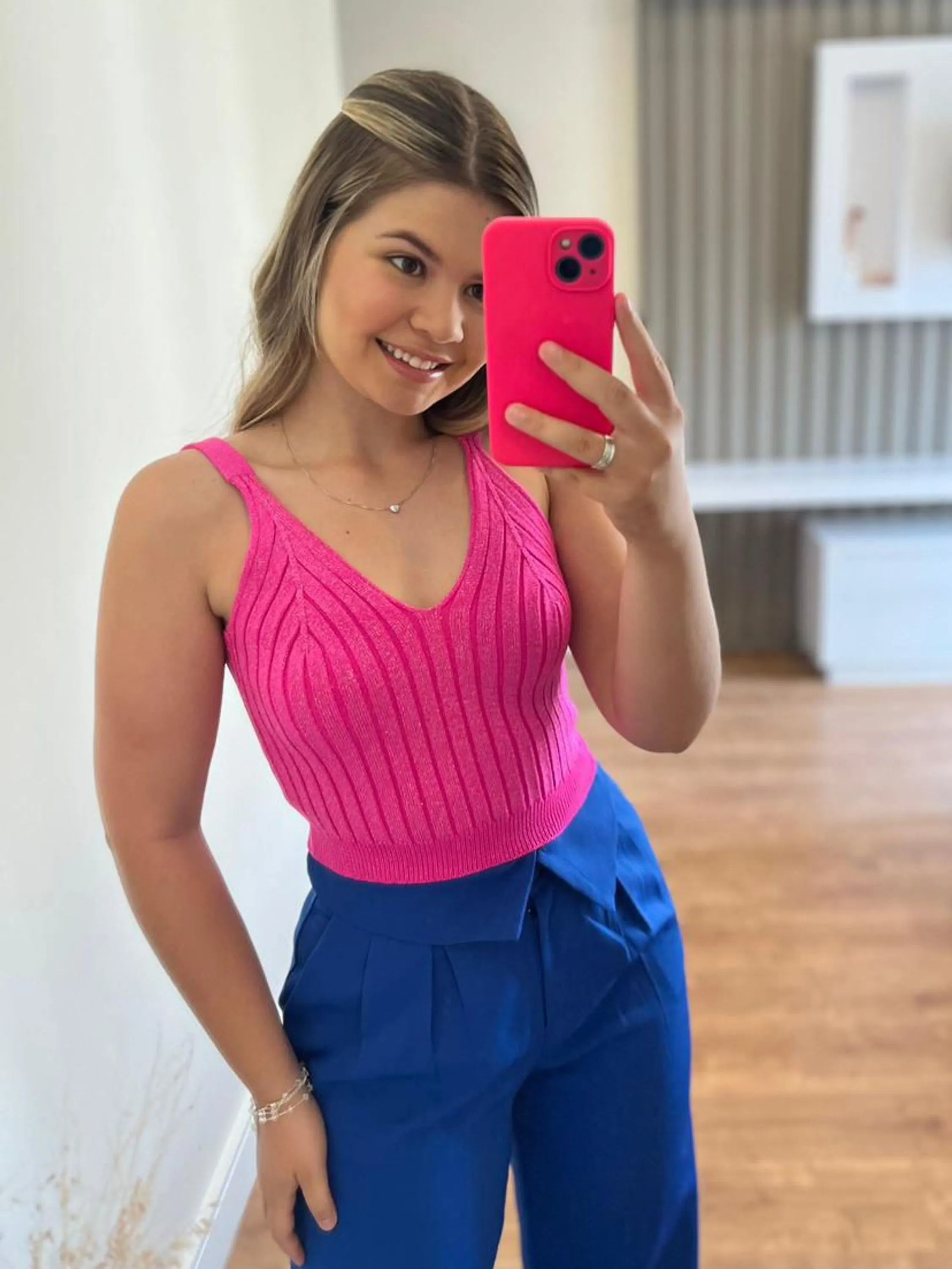 Regata com lurex brilho tricô modal