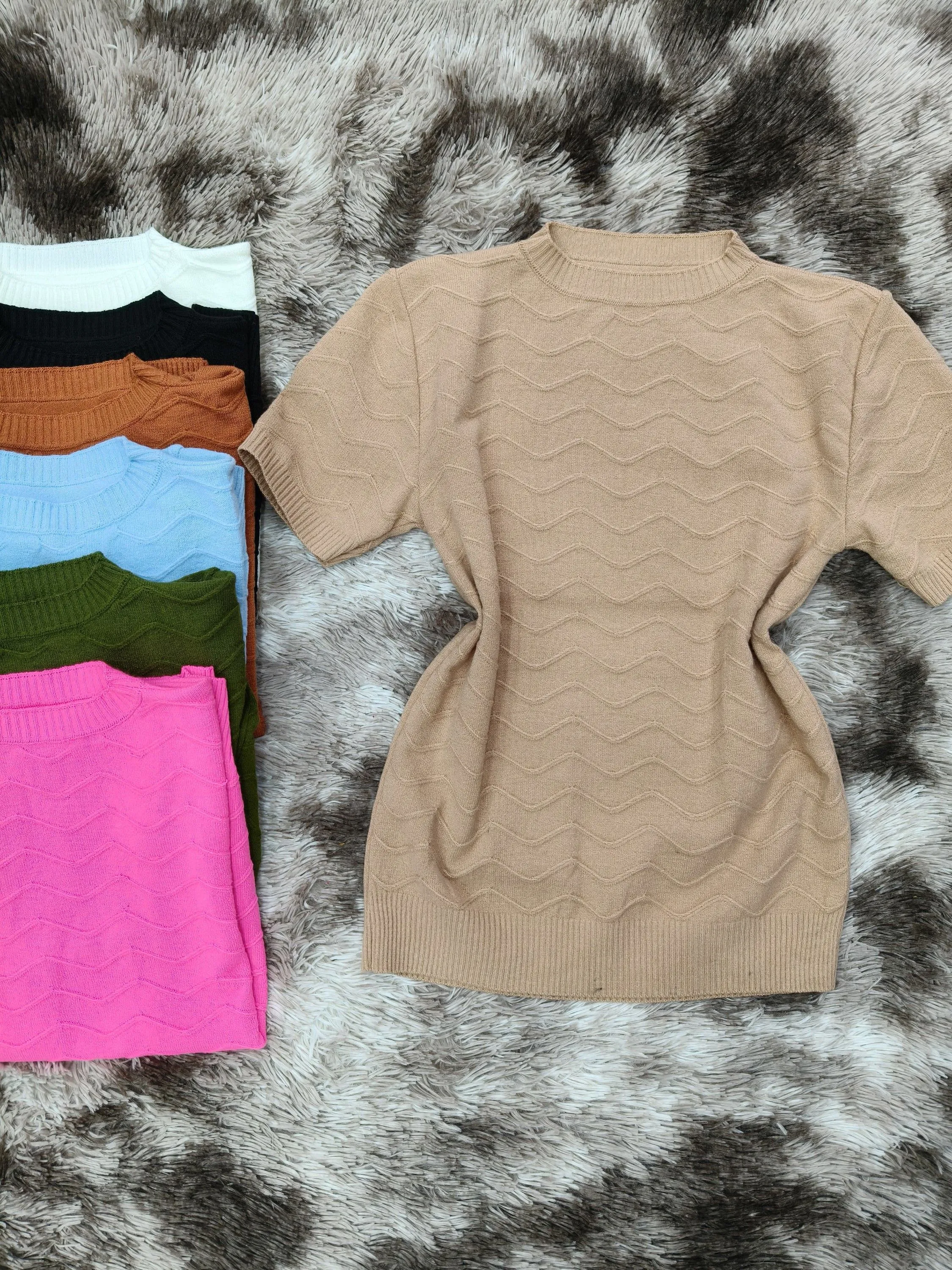 Blusa manga curta trico modal prêmio