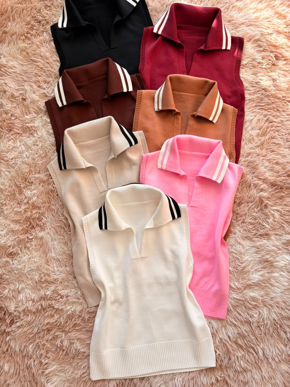 Colete Polo Feminino em Tricô Modal Premium – Decote V