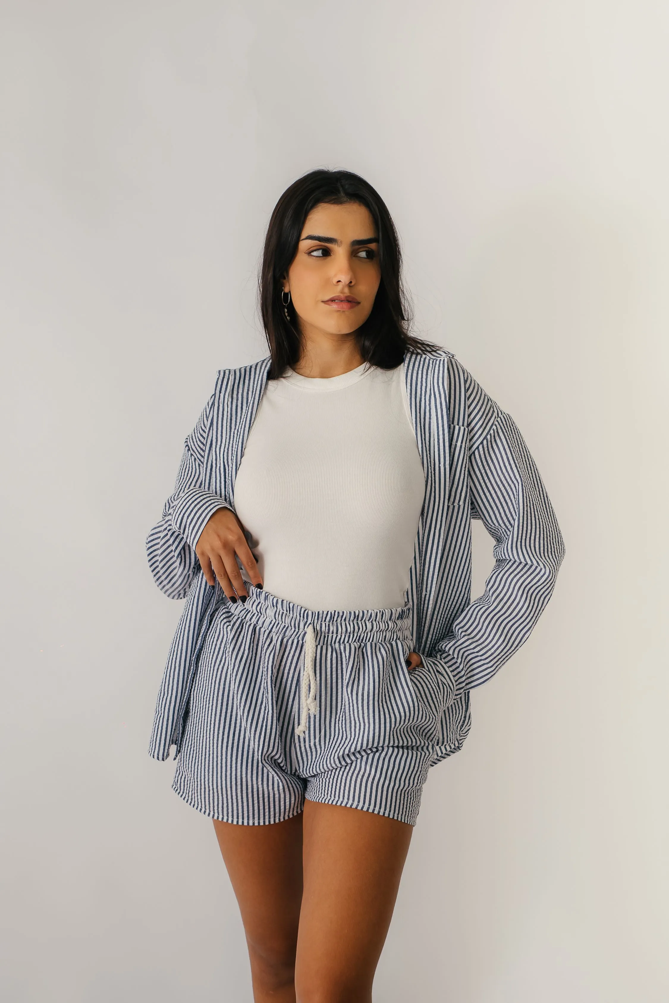 Camisa Feminina Manga Longa Listrada