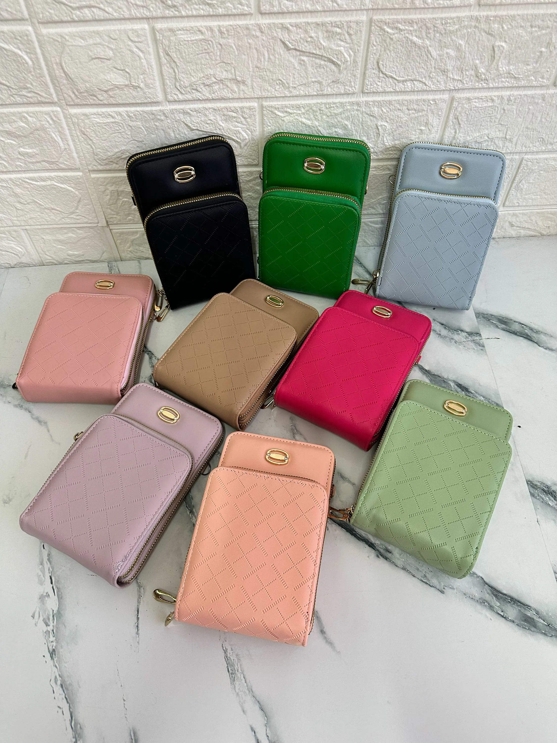 Bolsa feminina porta celular 2ziper