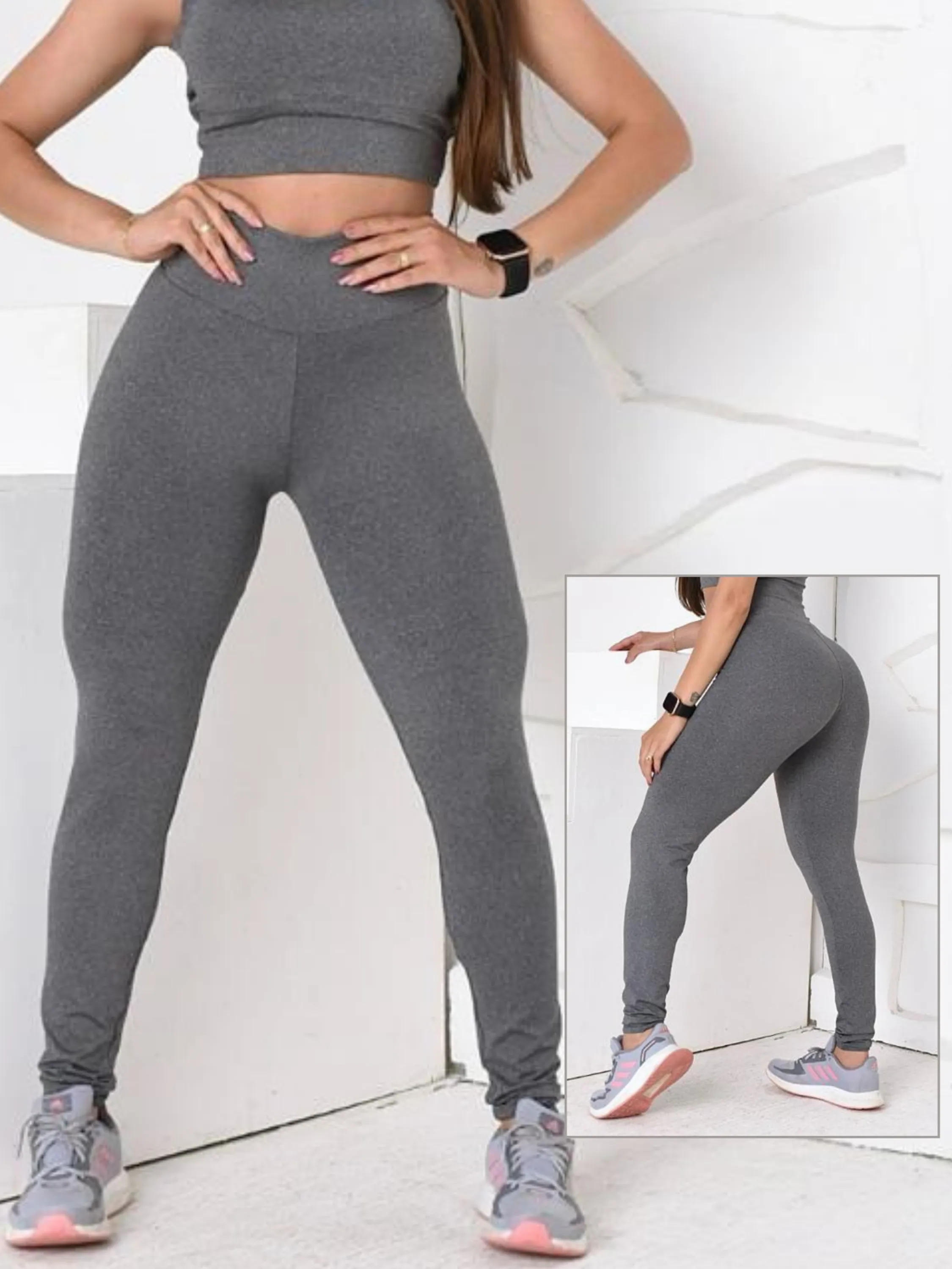 Calça Legging Fitness de Academia Modelagem Anatômica cintura alta p ao exg