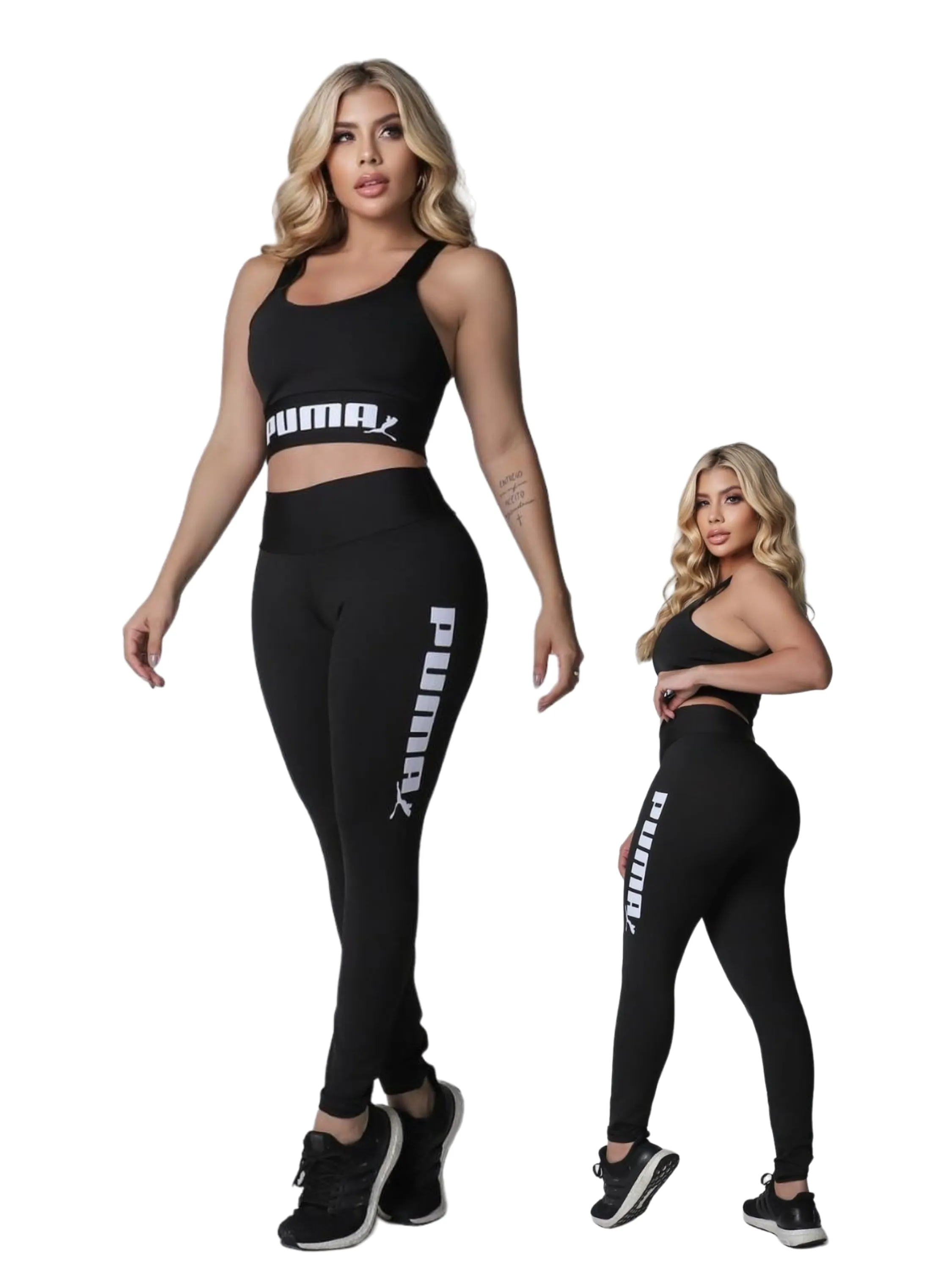 Conjunto Fitness de Academia Multimarcas - Calça Legging + Top - Puma - Suplex