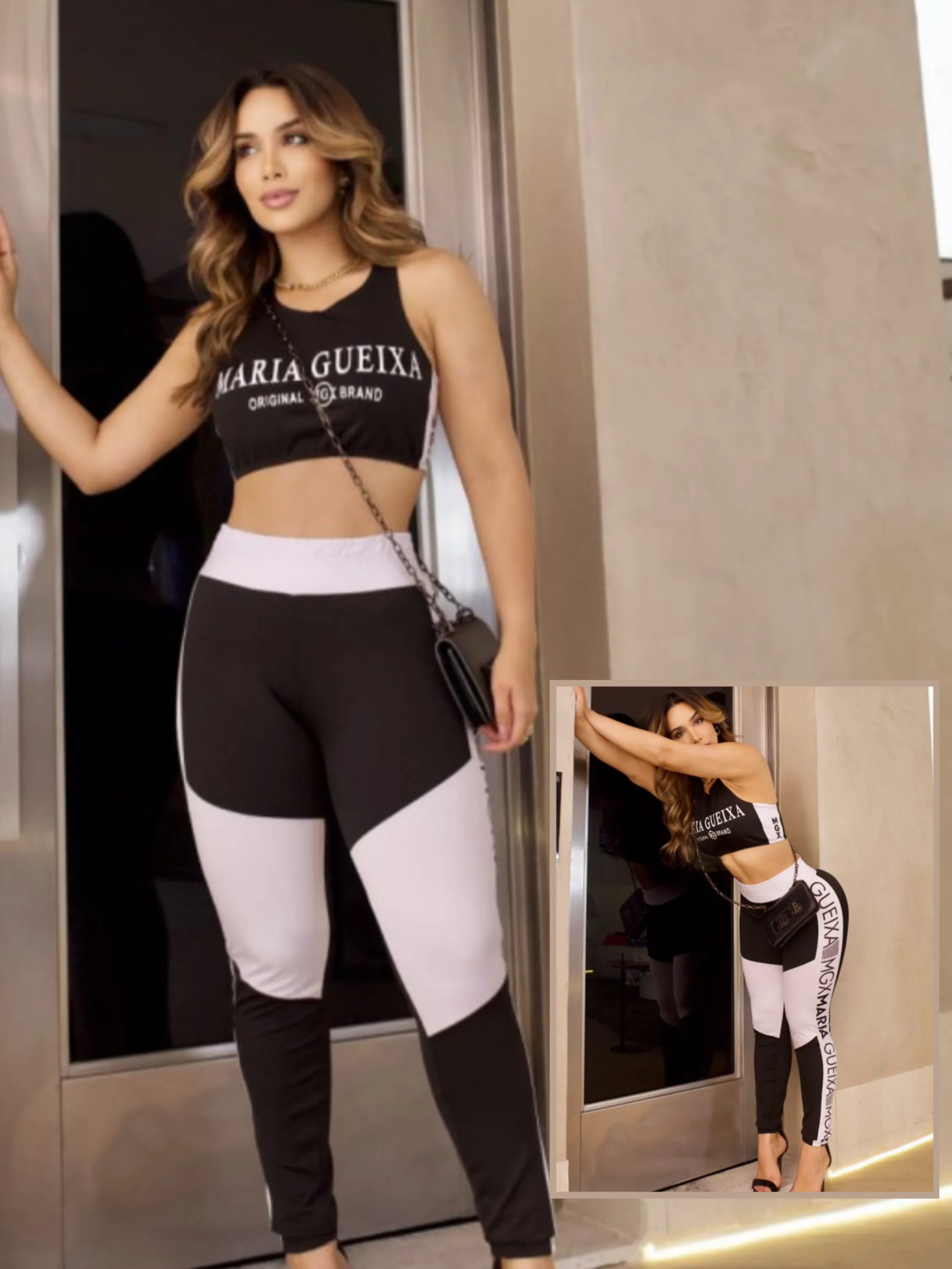 Conjunto Fitness Academia - Calça Legging e Top - Maria Gueixa - Suplex