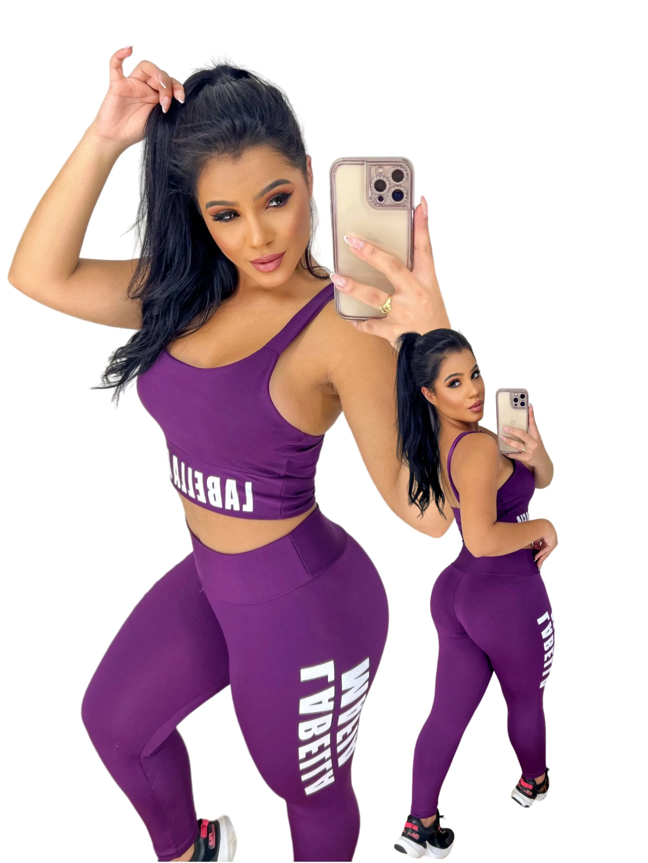 Conjunto Fitness de Academia Multimarcas - Calça Legging + Top - Labela Mafia - Suplex