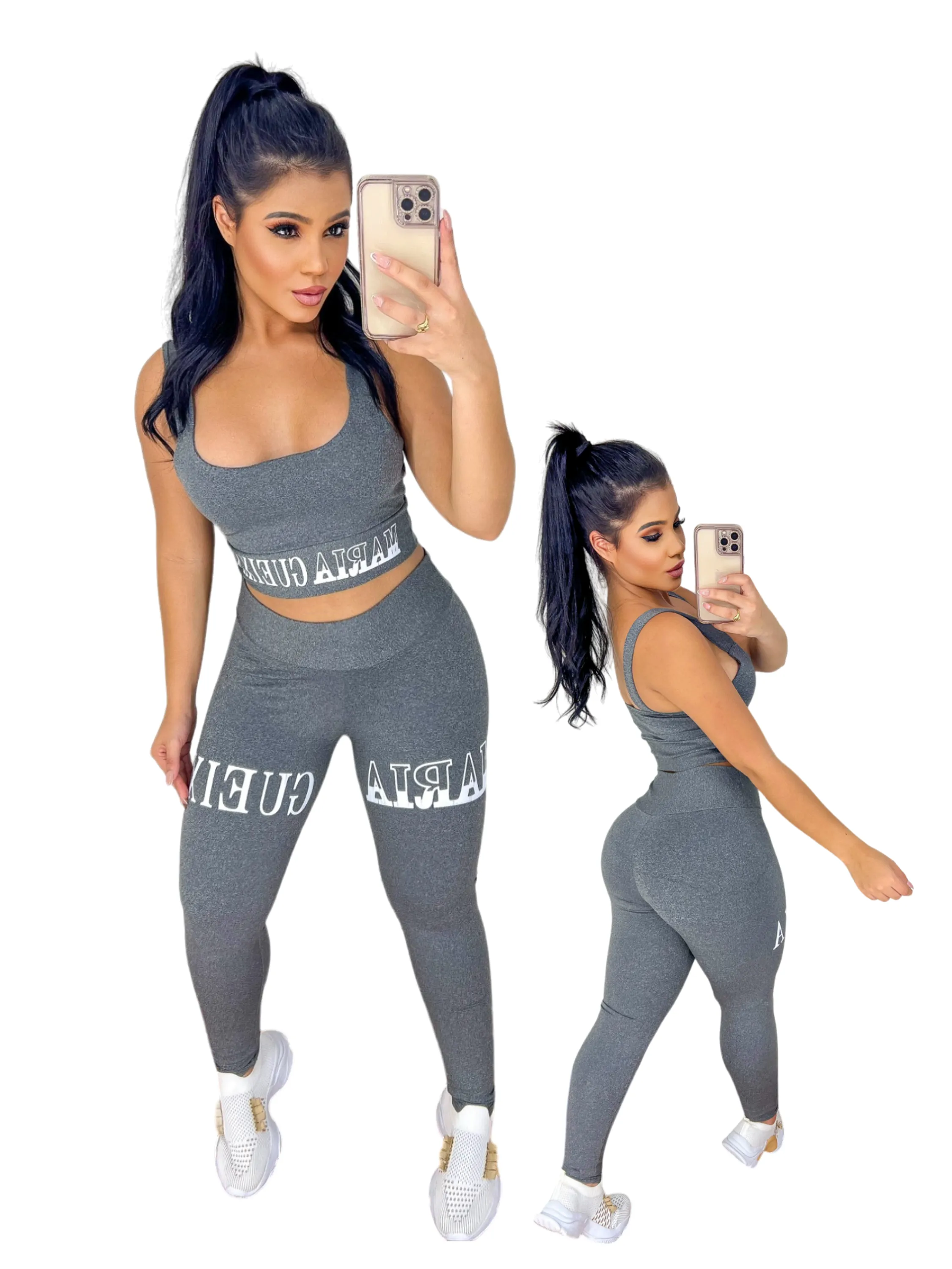 Conjunto Fitness de Academia Multimarcas - Calça Legging + Top - Maria Gueixa - Suplex