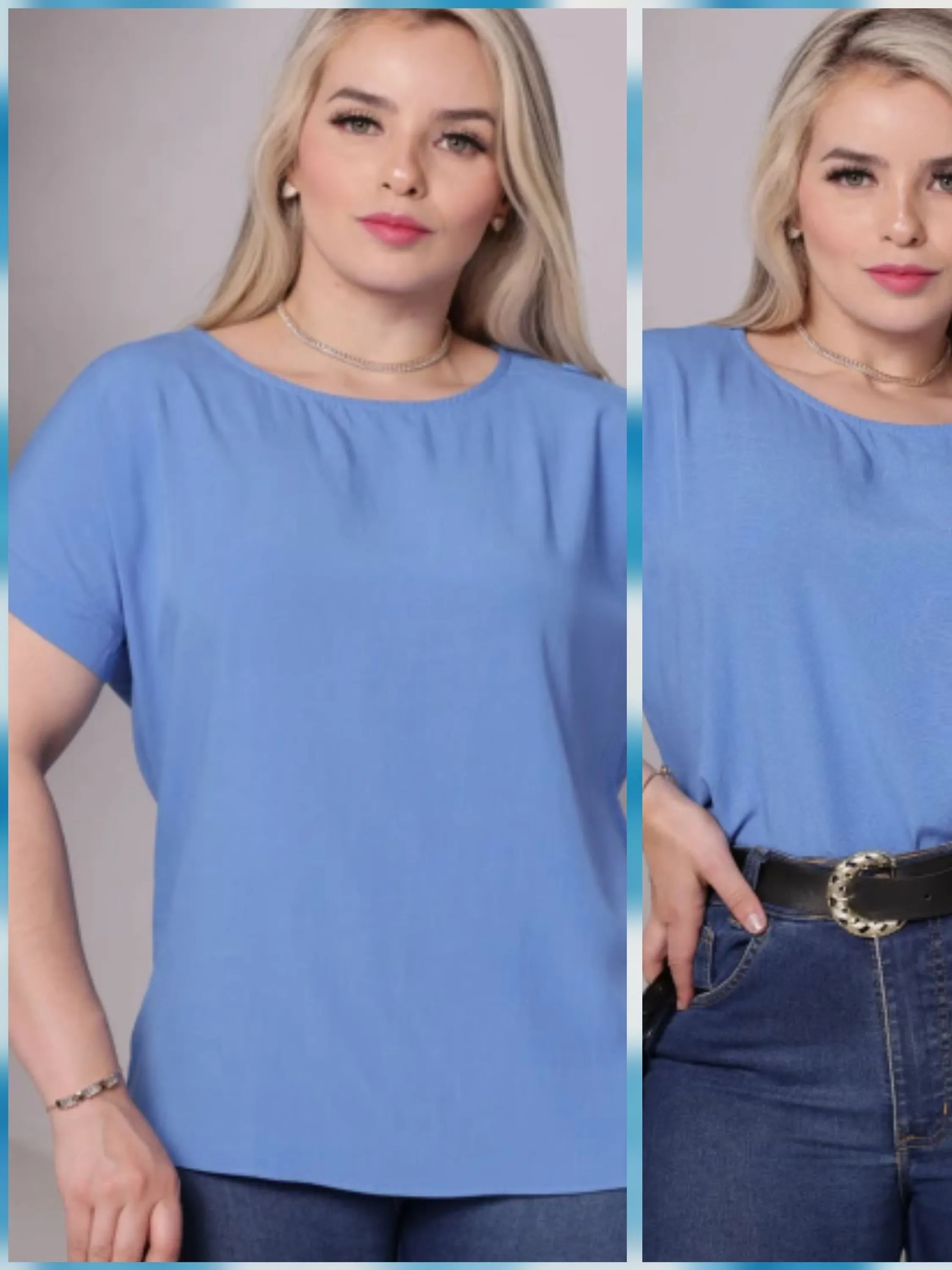 Blusa plus em viscolinho