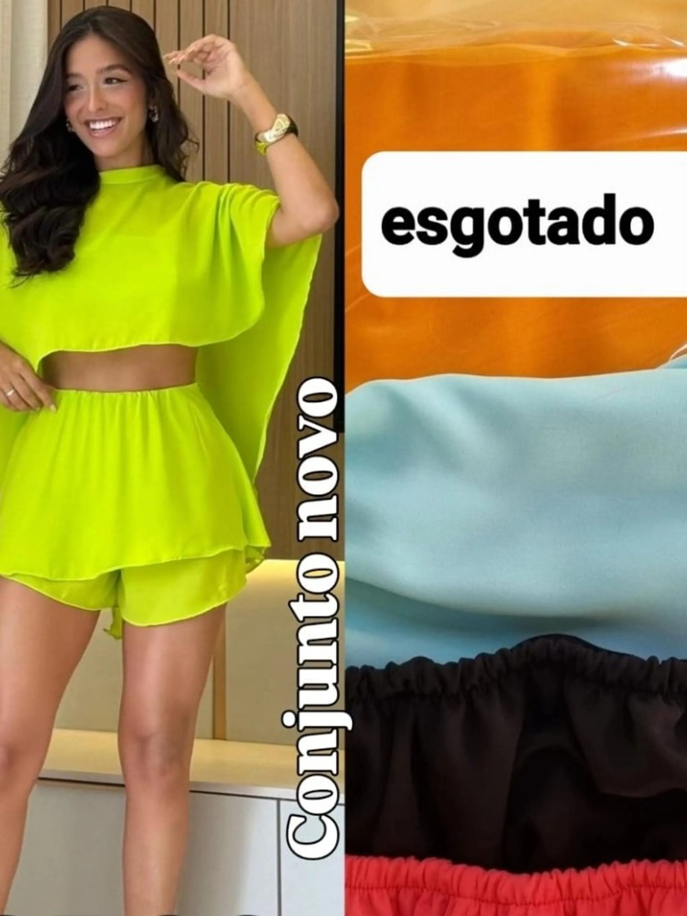 Conjunto 3 peças em chiffon