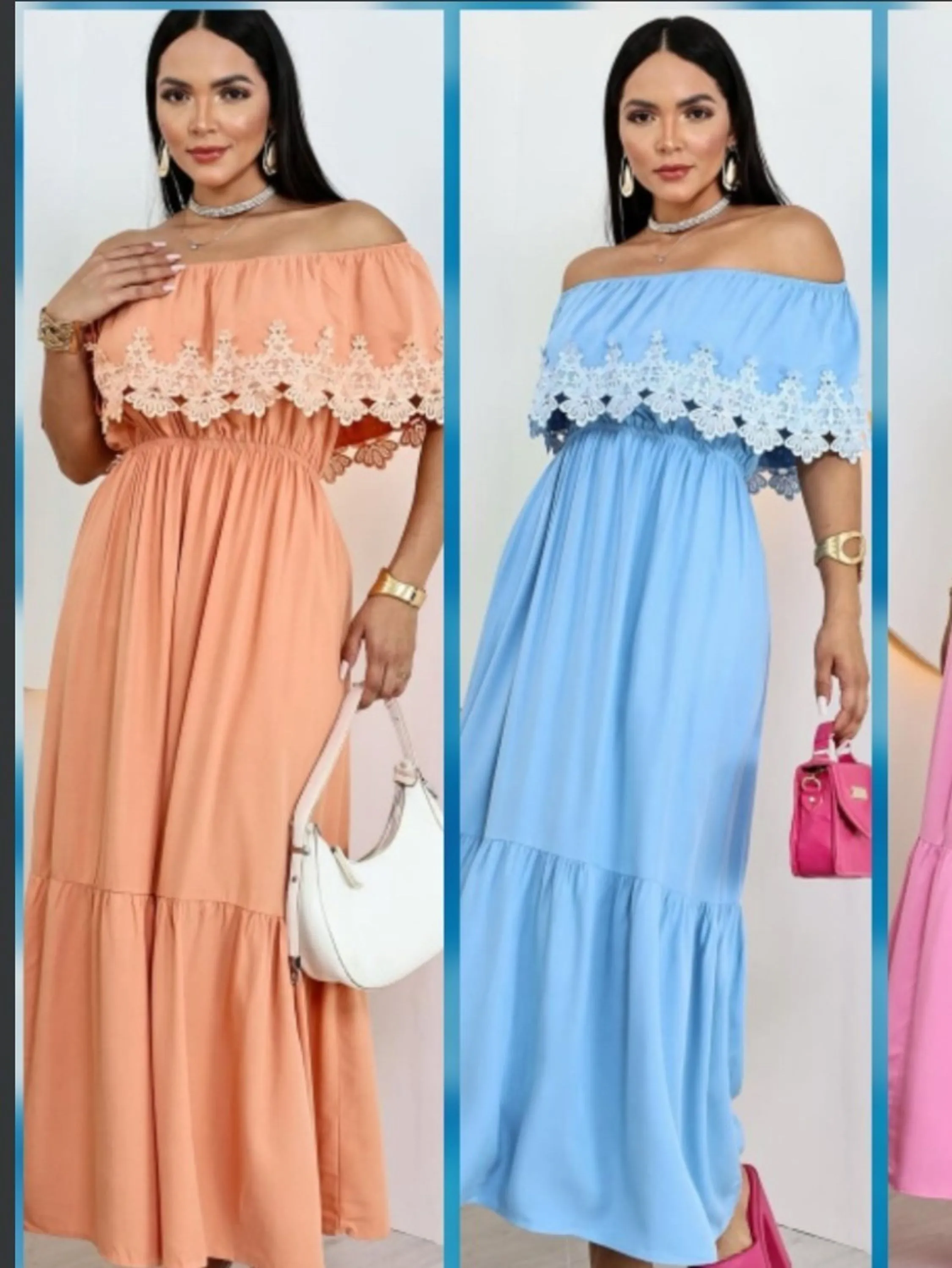 Vestido em tecido sensorial com franja em renda