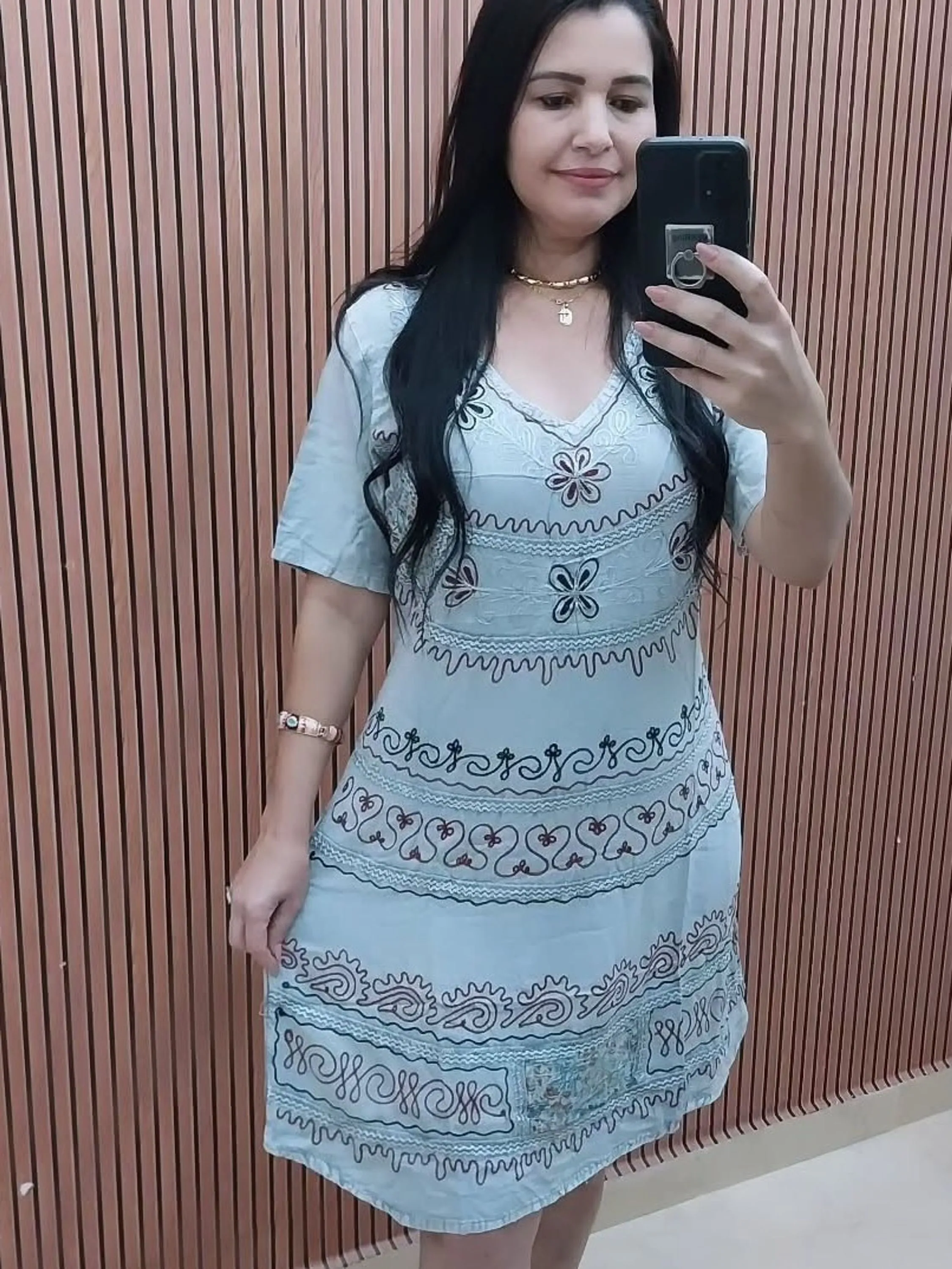 Vestido indiano em viscoseda