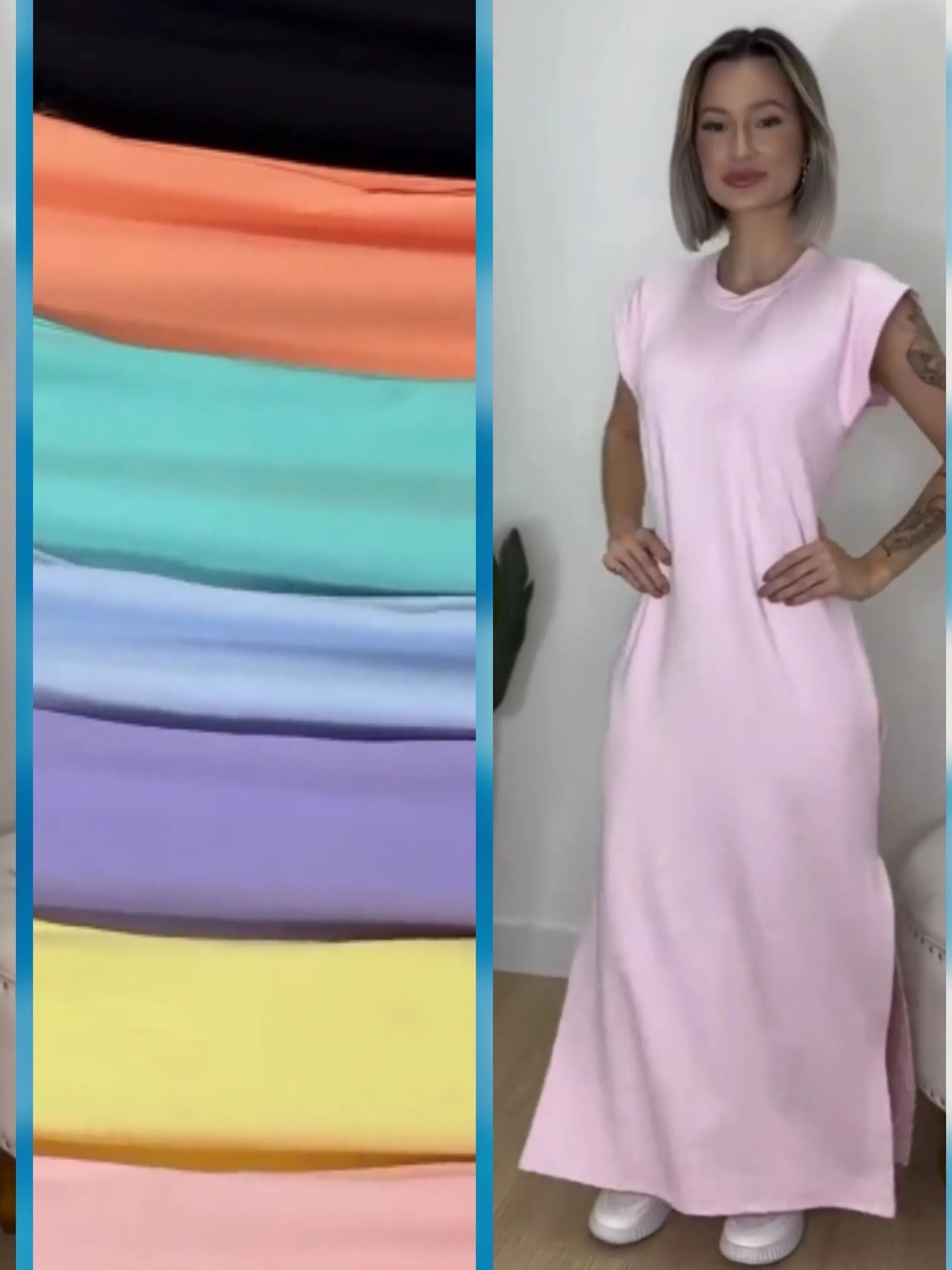 Vestido em moletinho tam único veste até gg