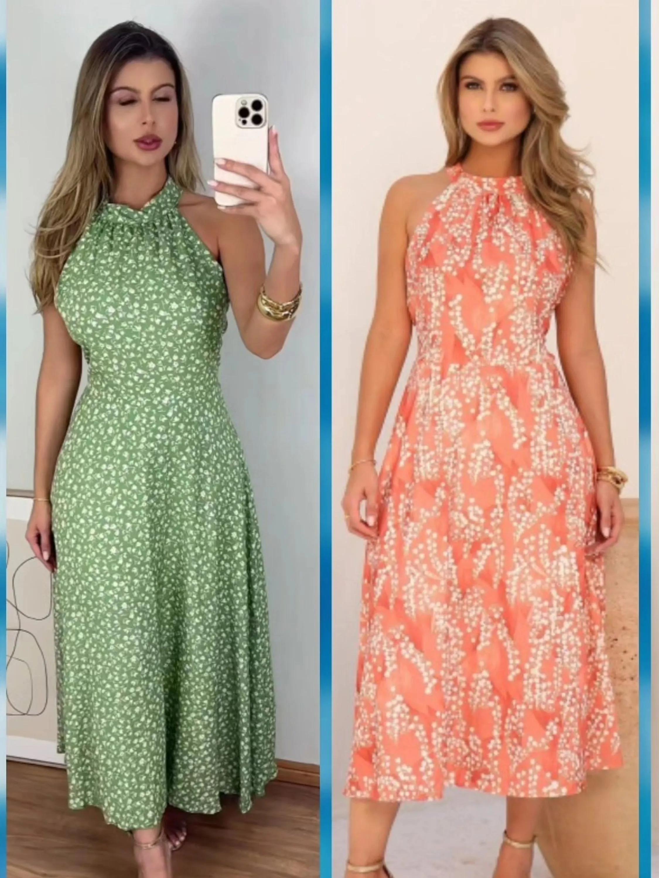 Vestido midi em viscolinho tam único