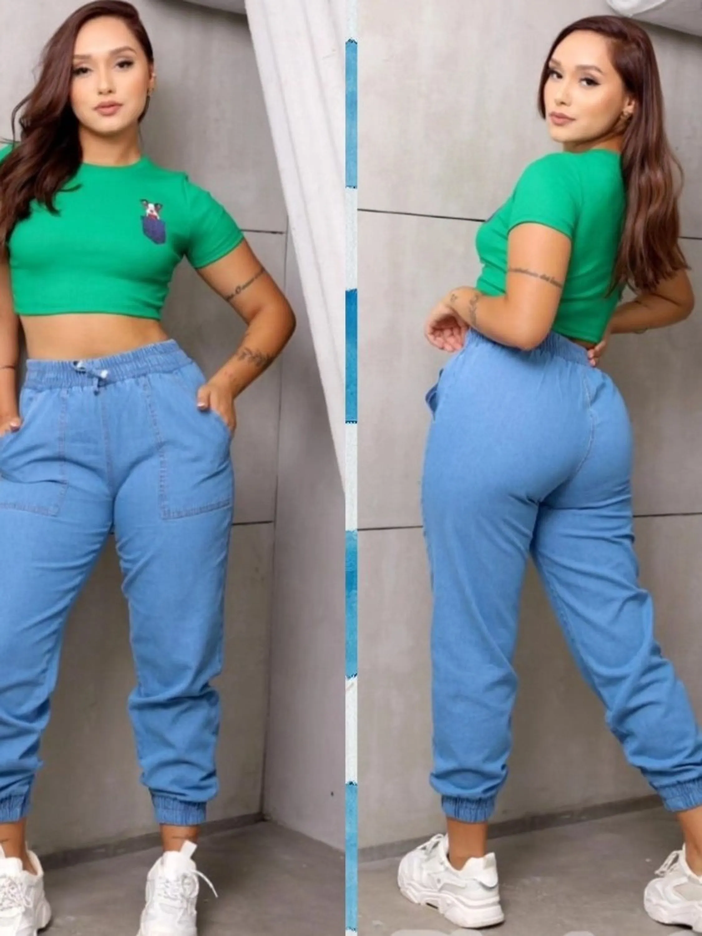 Calça joguer em jeans