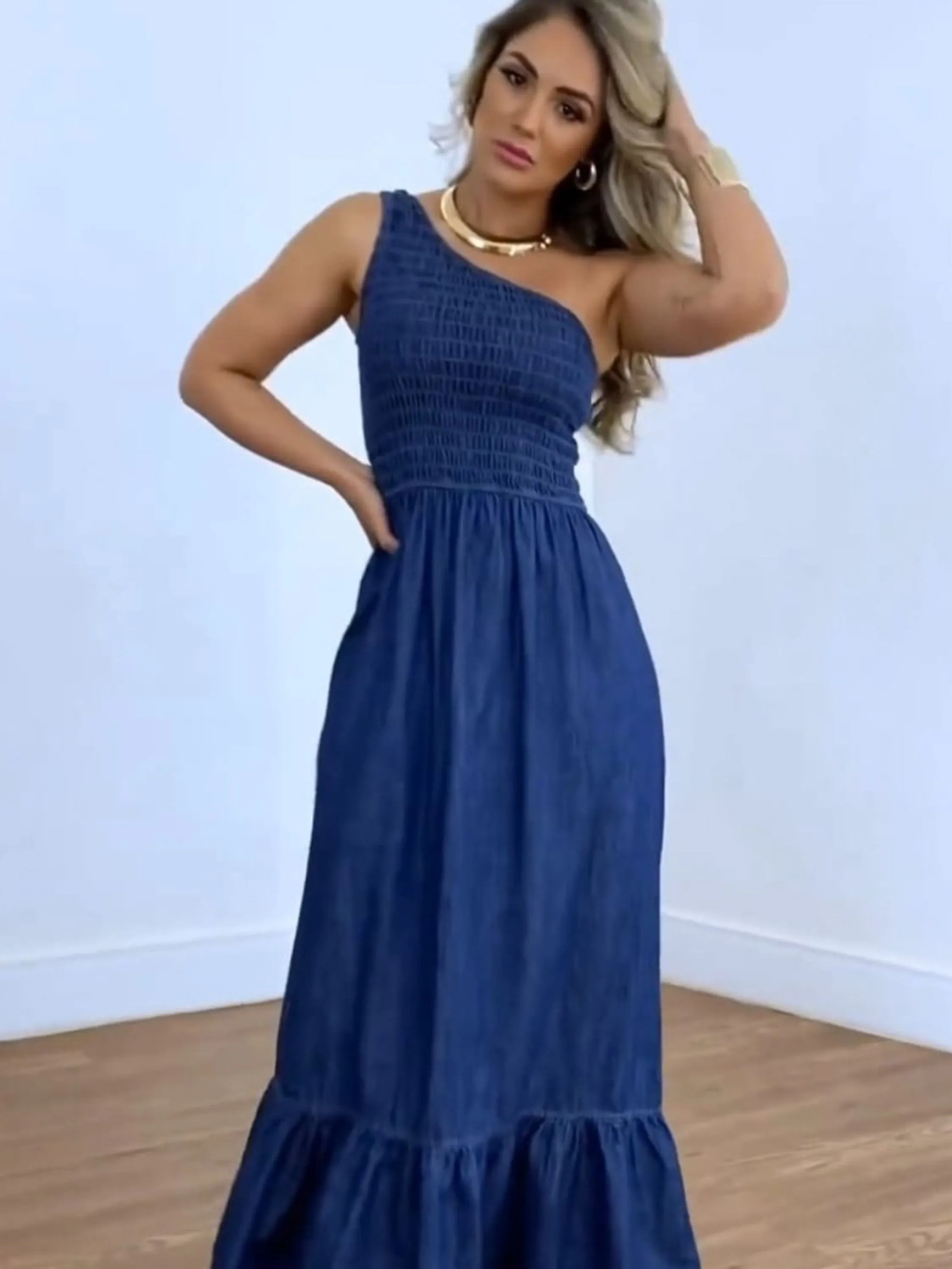 Vestido manco em jeans